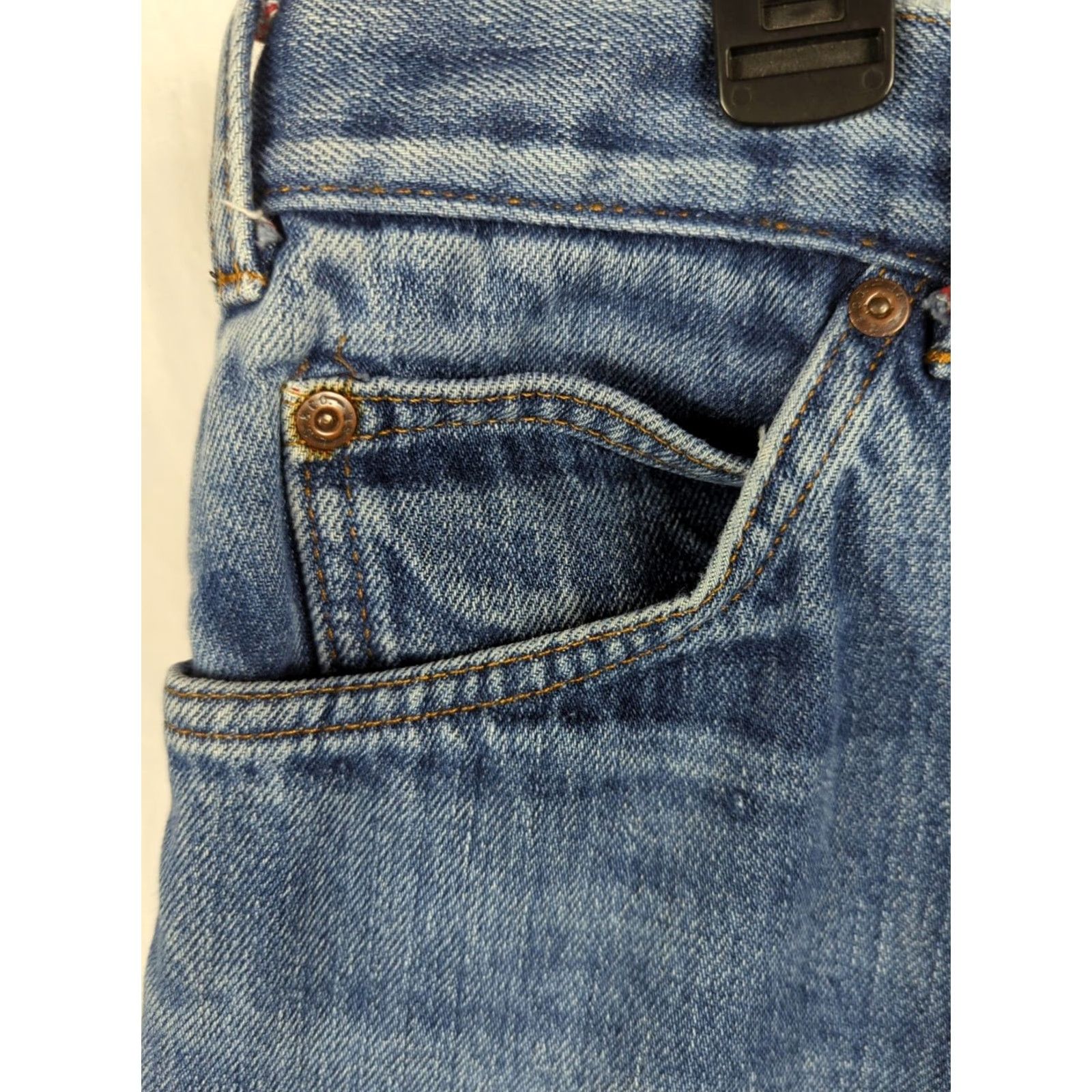Levi's VINTAGE Levi's 500 Series Jeans Bootcut 34x29 Blue Flannel Lined Orange Tab Mens 80s Size US 34 / EU 50 - 3 Thumbnail