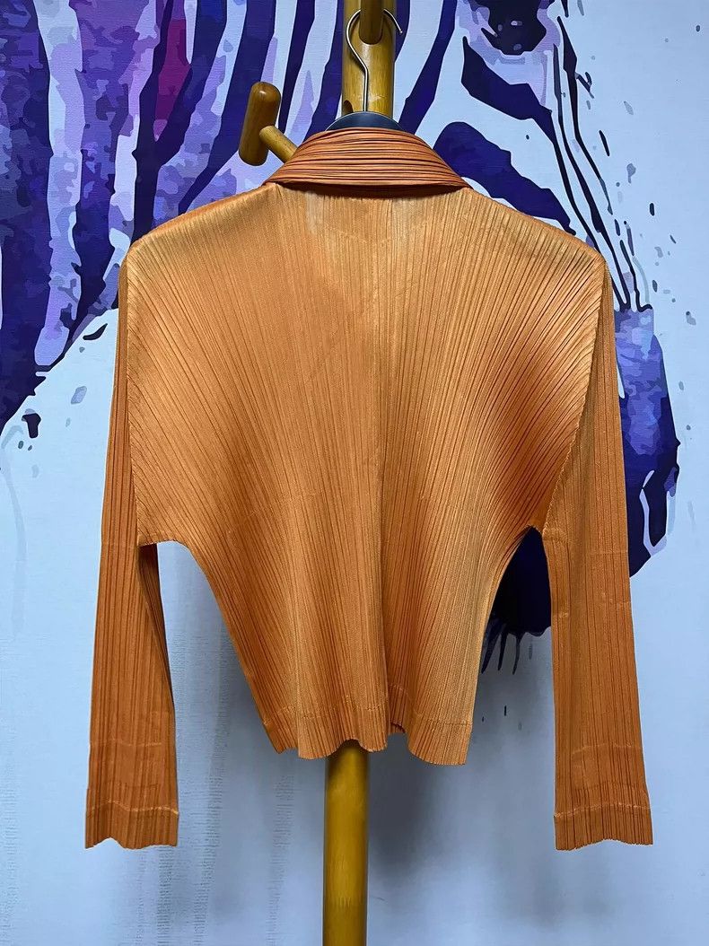 Issey Miyake Issey Miyake size:4 Orange pleated zipper cardigan Size S / US 4 / IT 40 - 3 Thumbnail