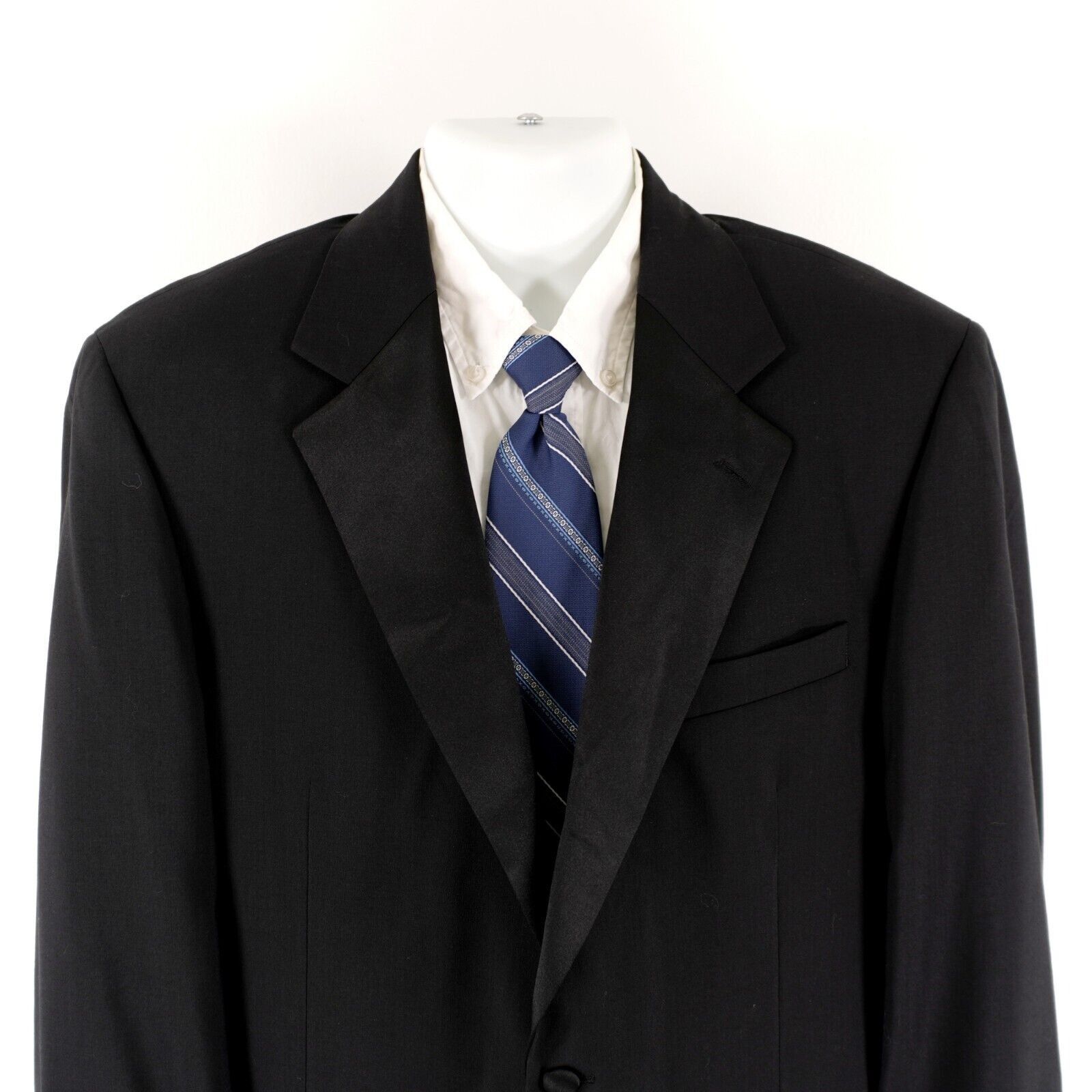 Stafford Stafford Essentials Black Wool 1 Felt Button Tuxedo Jacket 4 Size 40L - 1 Thumbnail
