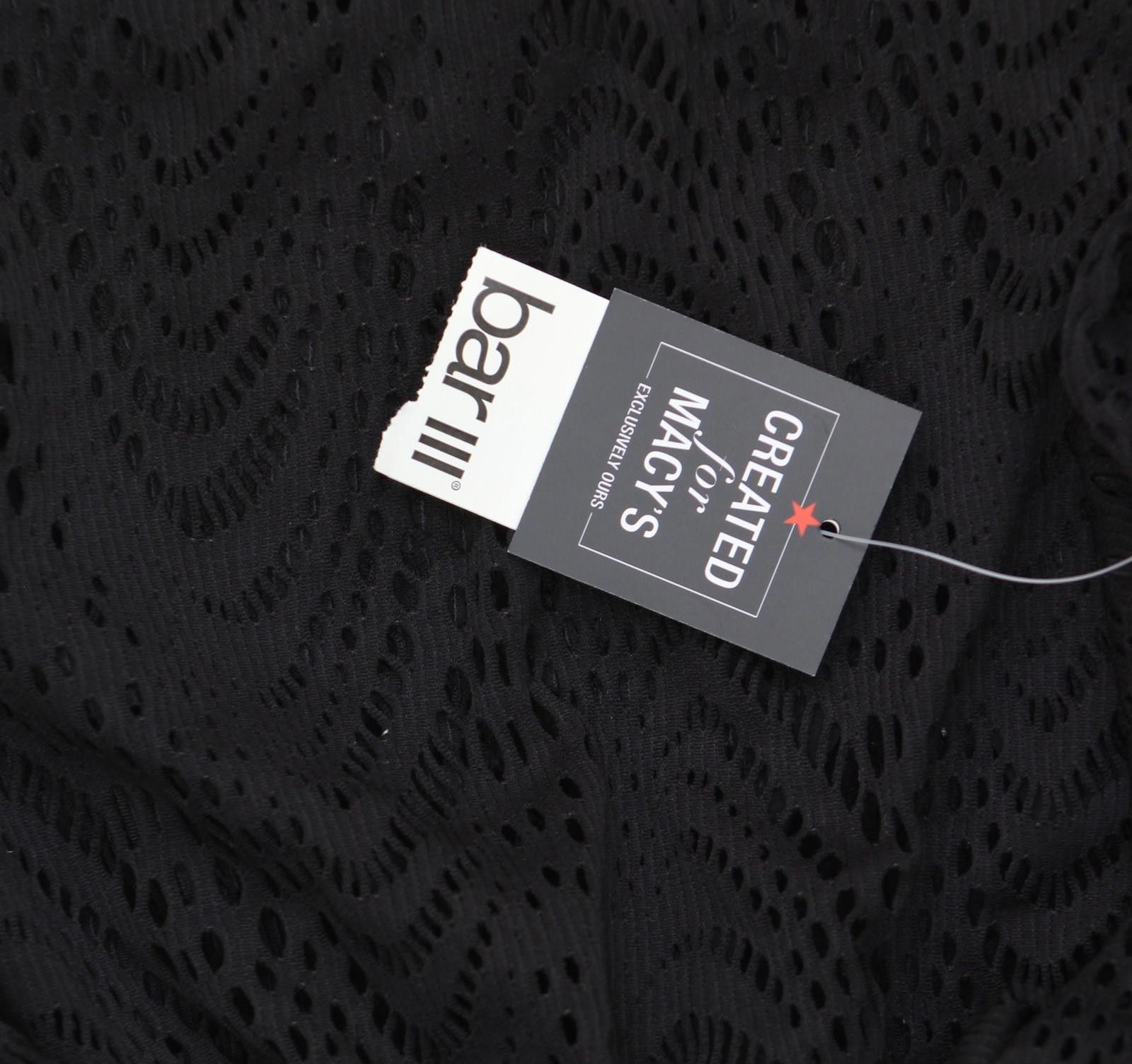 Bar III Nwt Bar Iii Crochet Plunge-neck Cover Up Mbgc25837 Black S Size ONE SIZE - 3 Thumbnail