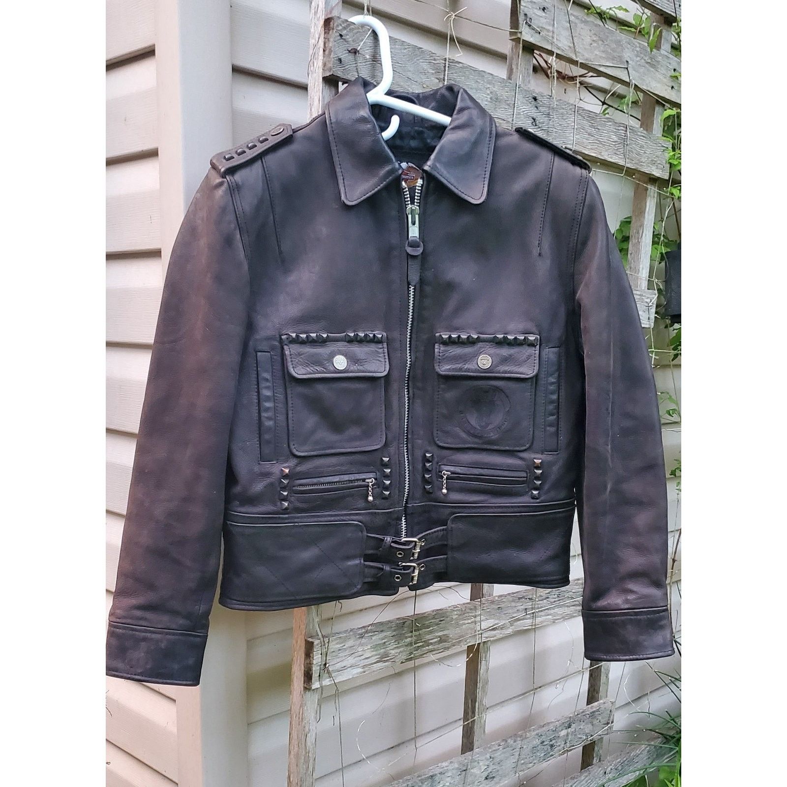 Harley Davidson Harley Davidson Women’s L Leather Motorcycle Jacket Studded Size L / US 10 / IT 46 - 2 Thumbnail