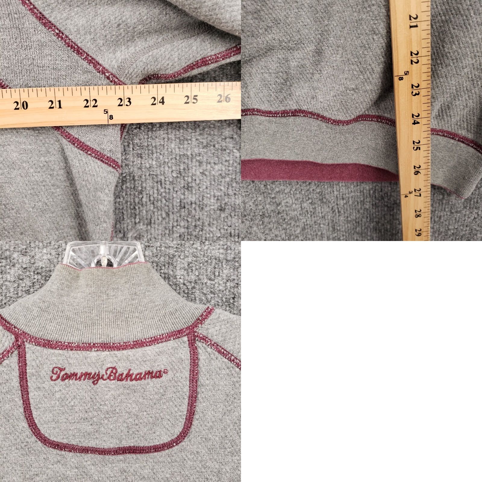 Tommy Bahama Tommy Bahama Sweater Mens L Gray Men Reversible Long Sleeve Zip Pullover Knit Size US L / EU 52-54 / 3 - 8 Thumbnail
