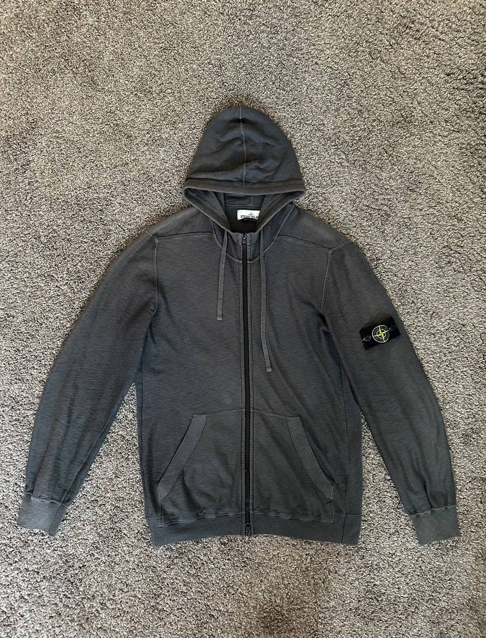 image of Stone Island Zip Hoodie in Grey, Men's (Size XL)