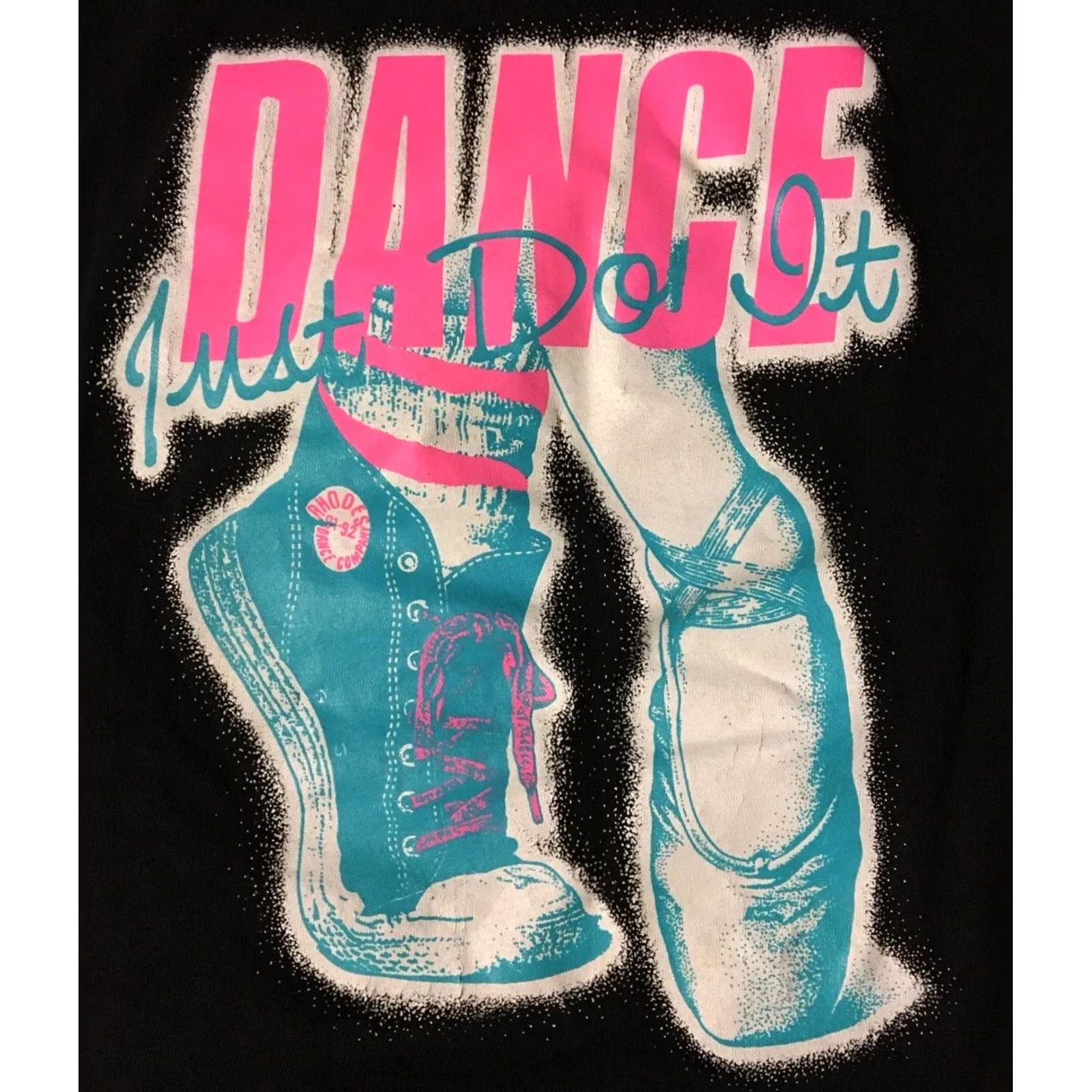 Just Don VINTAGE Rhodes Dance Just Do It Faded Shirt M Black Logo Single Stitch T-Shirt Men Short Sleeve Crew Neck 90s Grunge Retro USA Size US M / EU 48-50 / 2 - 3 Thumbnail