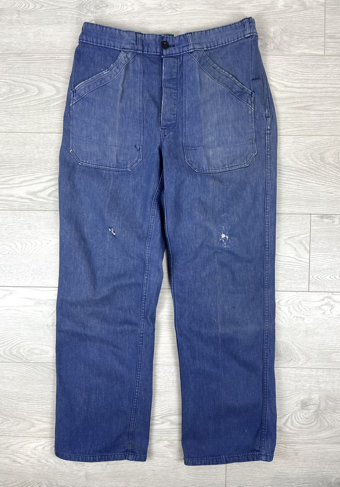 Japanese Brand × Le Laboureur × Vintage Le Laboureur Vintage Faded Blue French Work Pants Size US 34 / EU 50 - 1 Thumbnail
