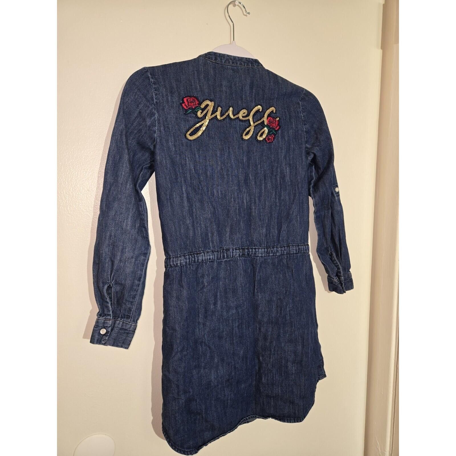 Guess GUESS Girls' Big Roll Sleeve Denim Dress Size 12 Size ONE SIZE - 2 Thumbnail