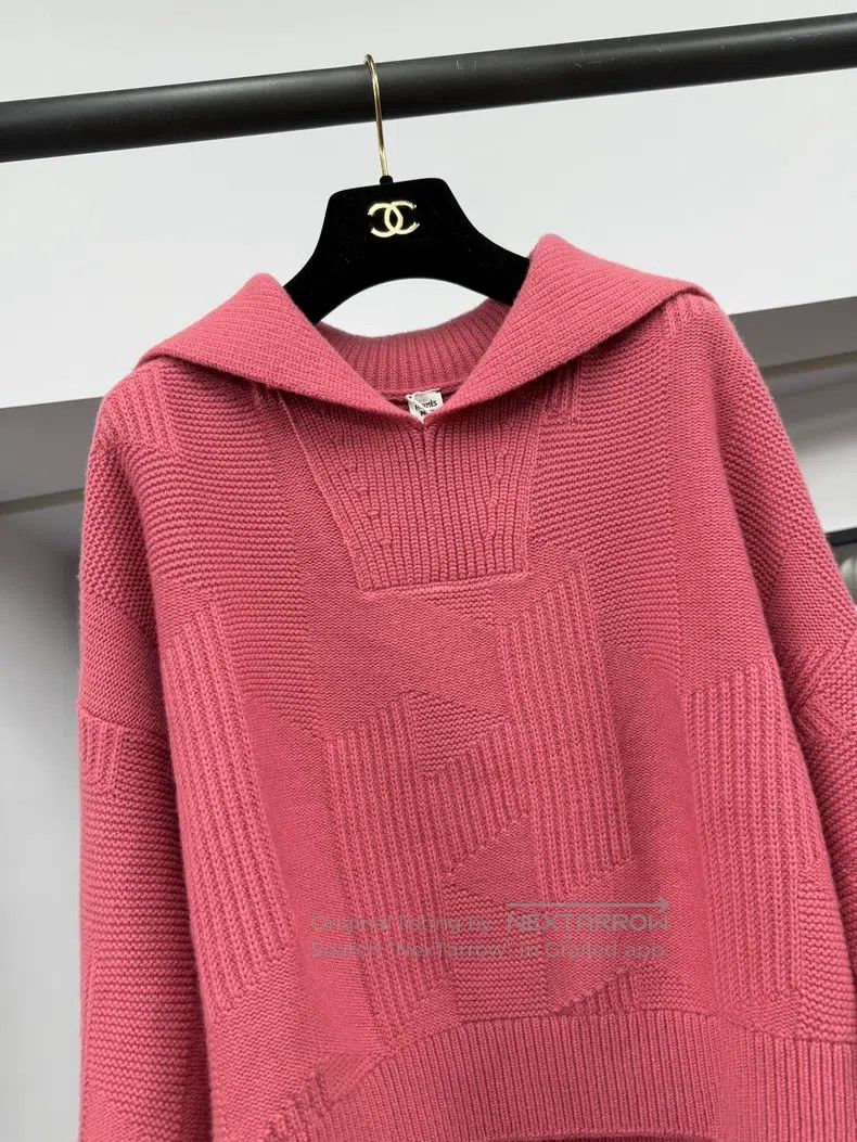 Hermes Hermes Pink Collar Sweater Size XXS / US 00 / IT 34 - 2 Thumbnail