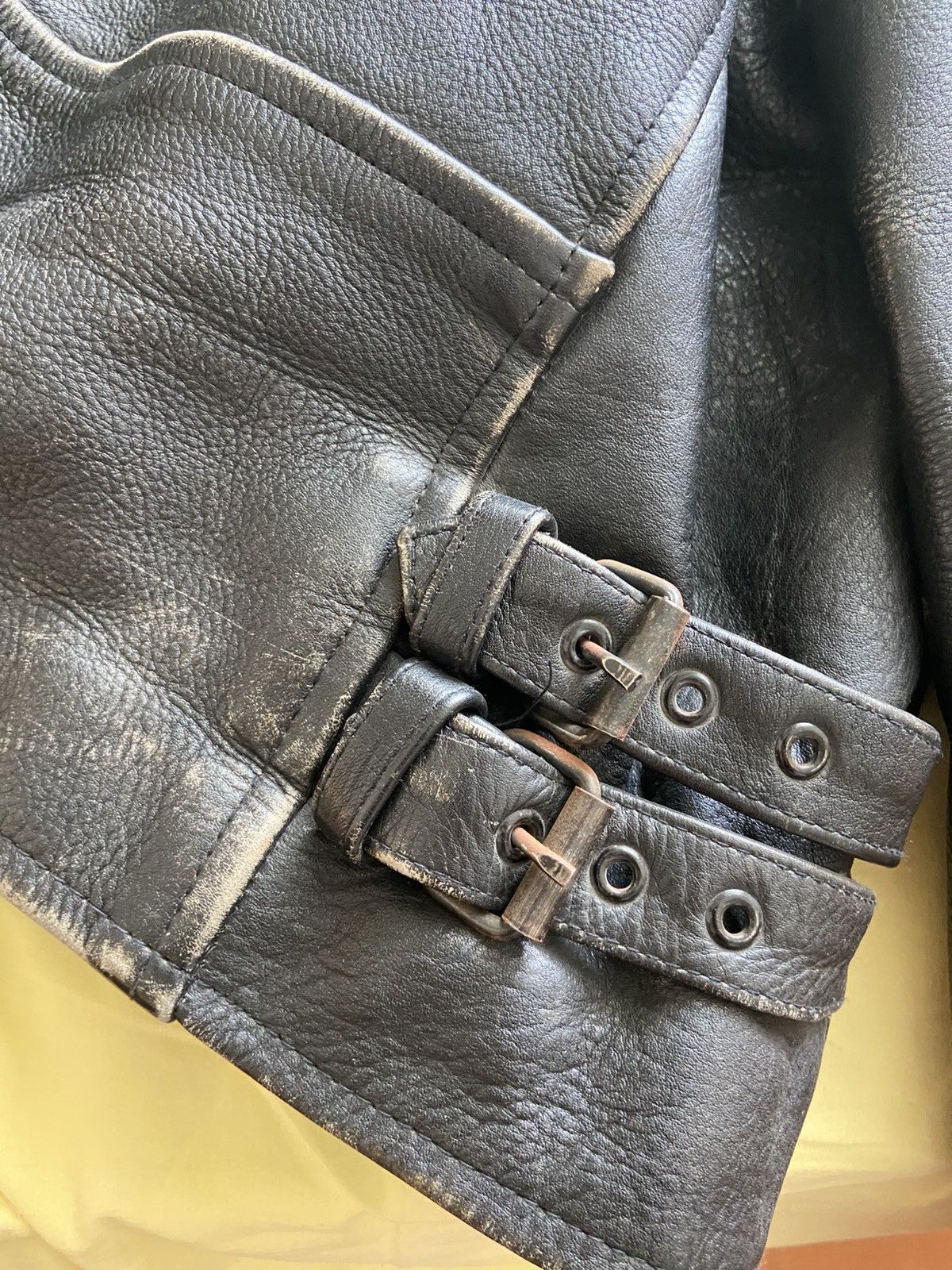 Genuine Leather Vintage real heavy leather bomber jacket Size US XXL / EU 58 / 5 - 9 Thumbnail