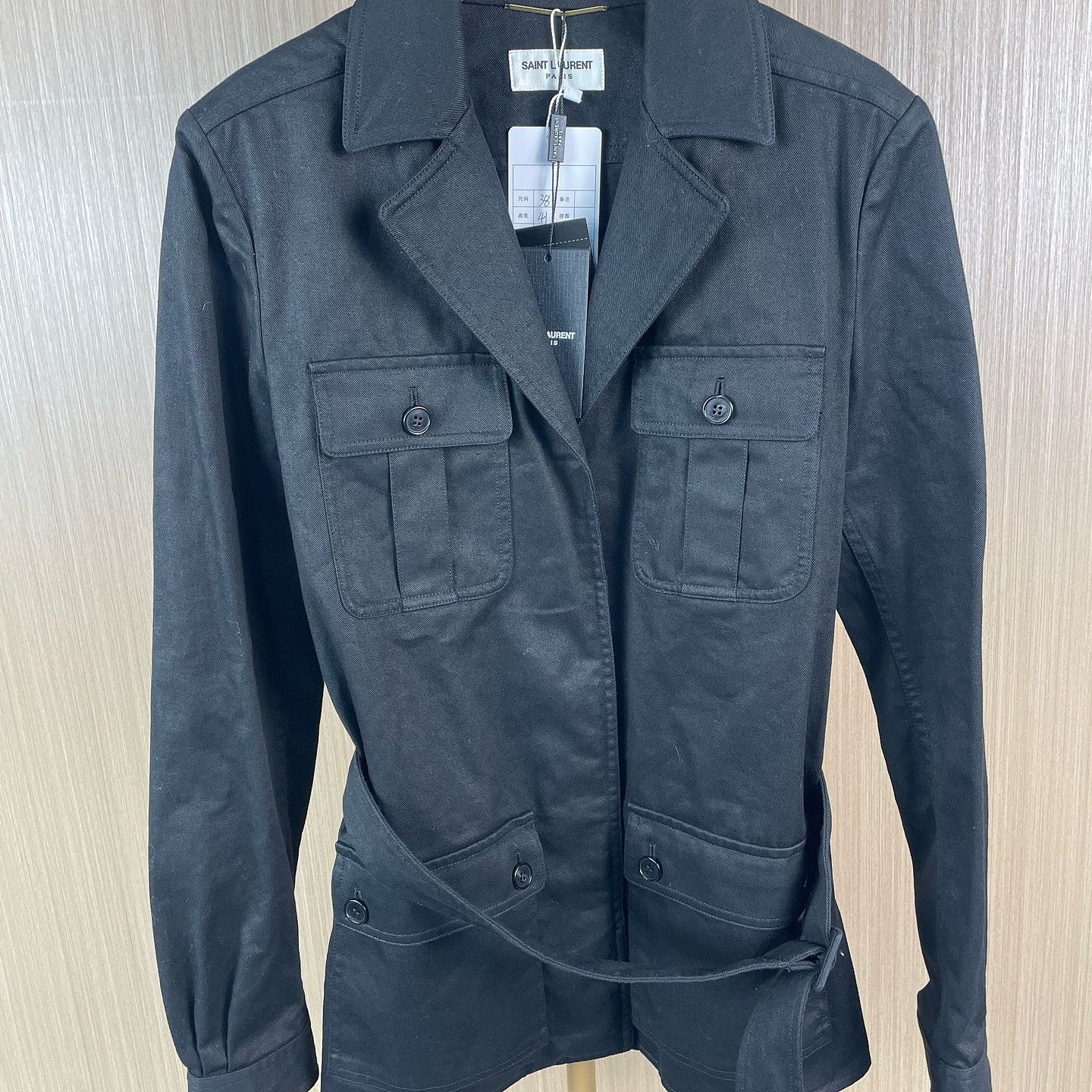 Saint Laurent Paris Saint Laurent Belted Cotton Jacket Size 38 Size S / US 4 / IT 40 - 1 Thumbnail