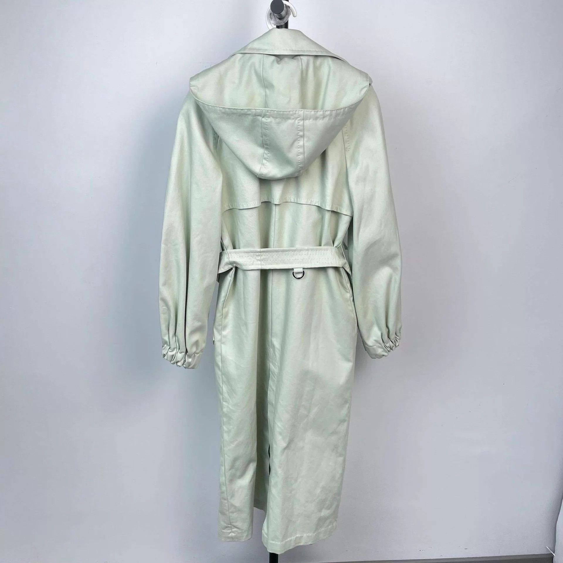Max Mara MaxMara light green db long belted coat 38 Size S / US 4 / IT 40 - 3 Thumbnail