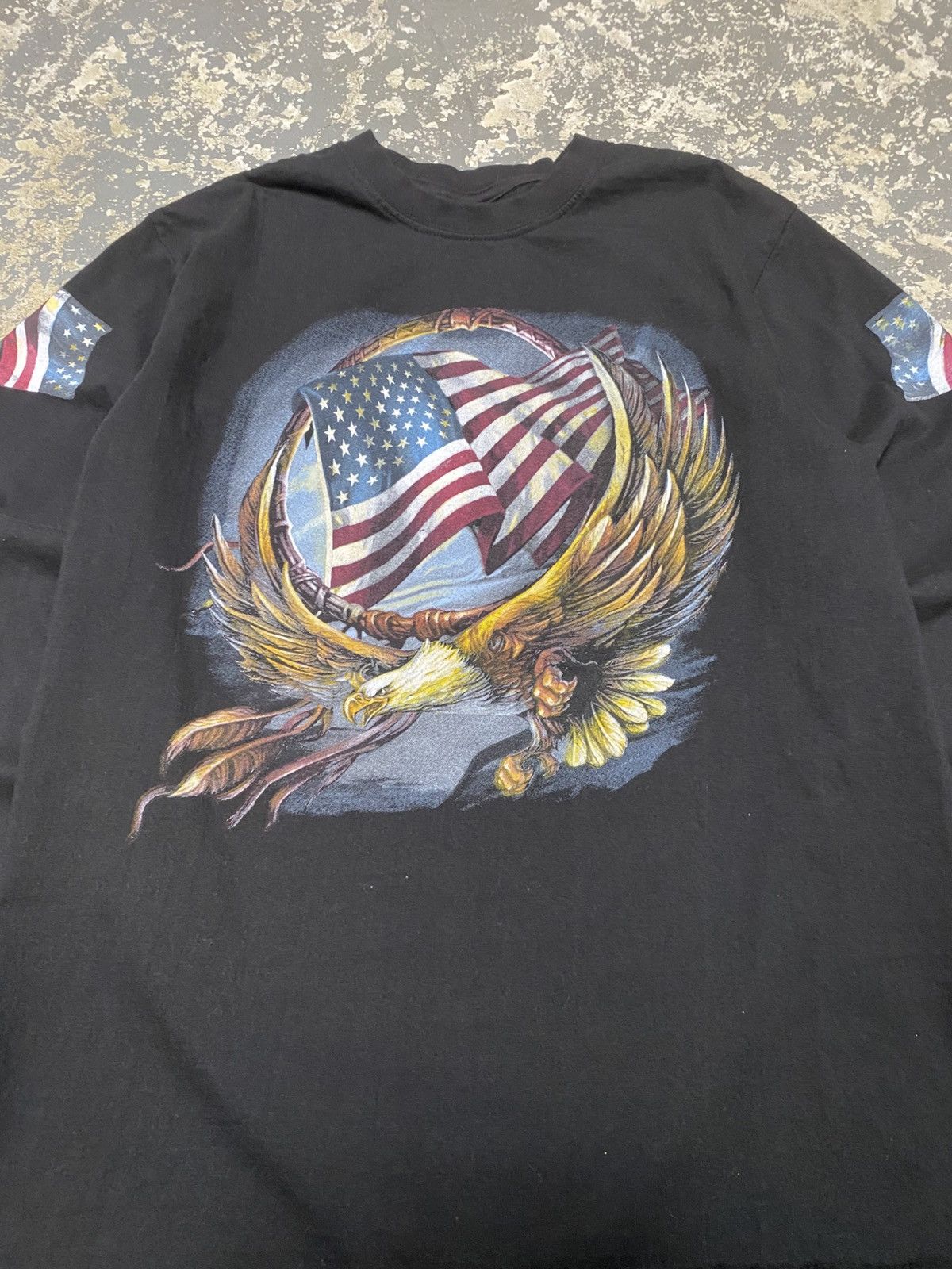 Vintage Vintage Eagle American Flag Long Sleeve Tshirt Size US M / EU 48-50 / 2 - 7 Thumbnail
