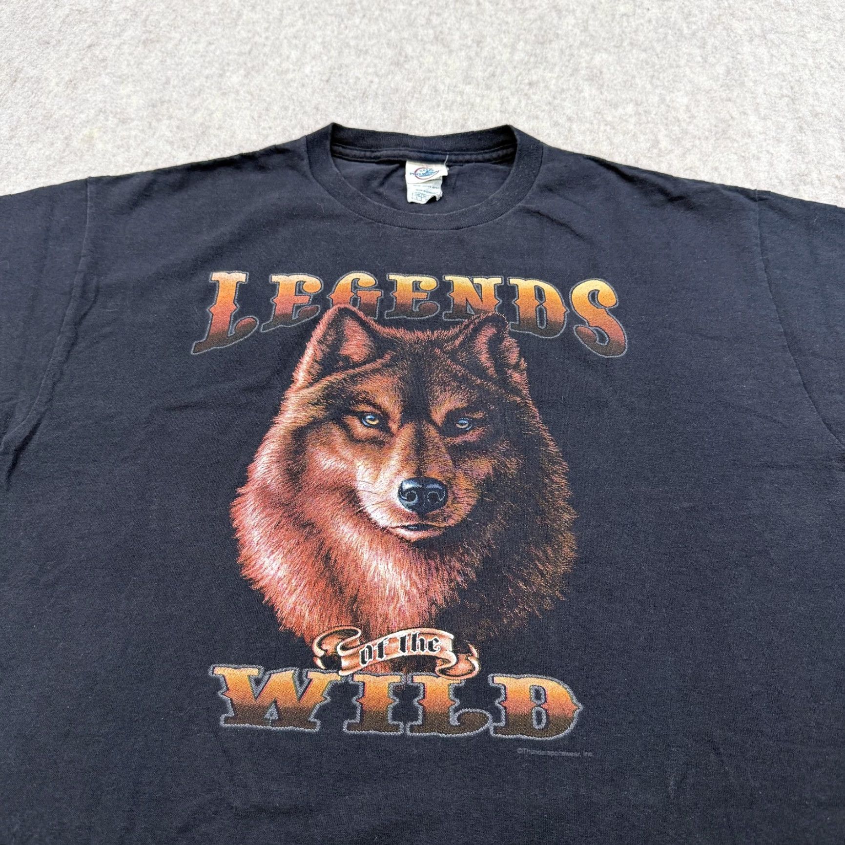 Delta Legends Of The Wild Shirt Mens Large Black Wolf Graphic Delta Pro Weight Tee Size US L / EU 52-54 / 3 - 3 Thumbnail