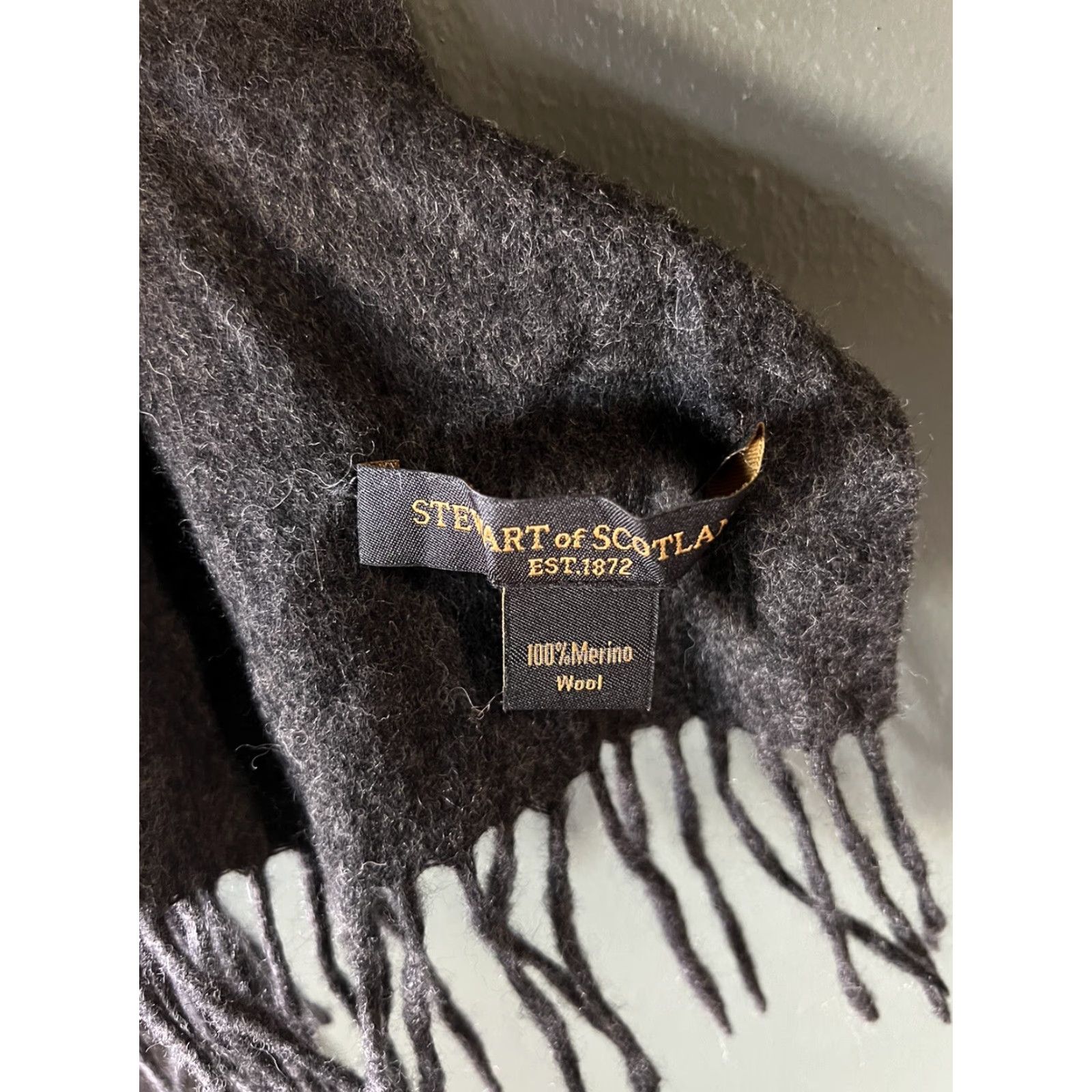 Vintage Stewart of Scotland Scarf Adult Gray Wool Outdoor Unisex Mens Womens Size ONE SIZE - 3 Thumbnail
