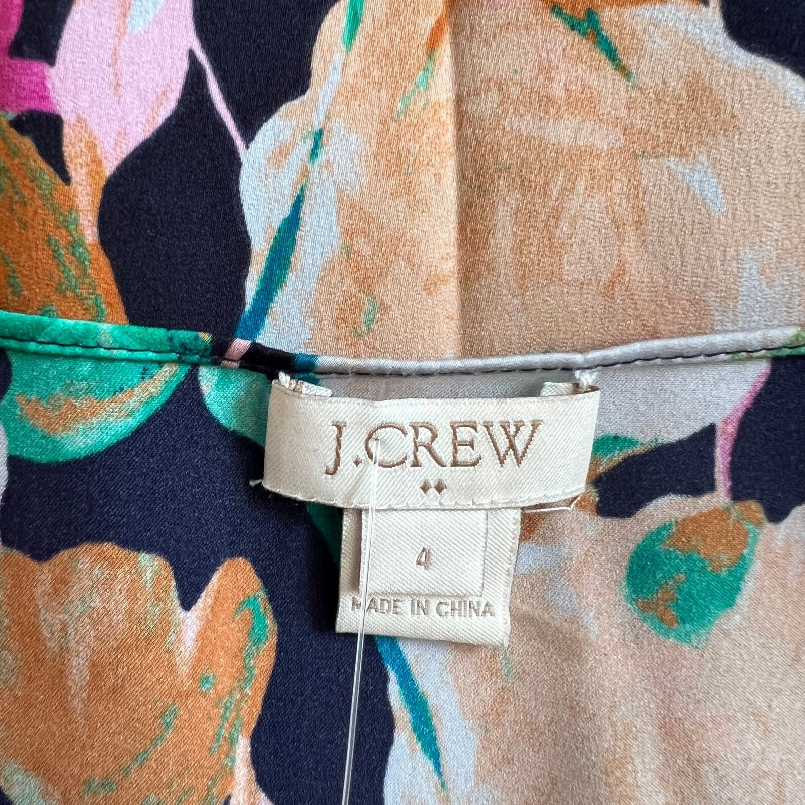 J.Crew J.Crew Multicolor Floral Cap Sleeve Scoop Neck Blouse, US4 Size S / US 4 / IT 40 - 5 Thumbnail