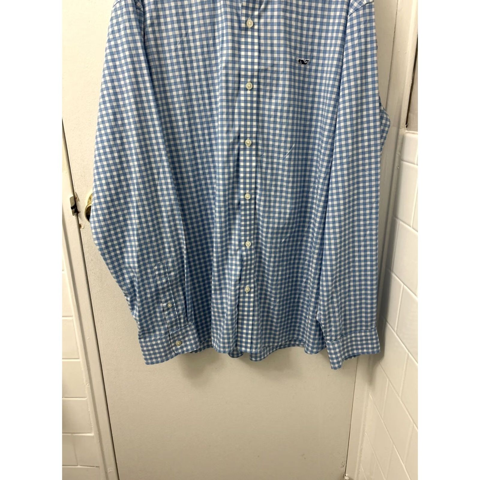 Vineyard Vines Vineyard Vines Performance Whale Shirt Mens XL Blue Plaid Button-Down Long Sleeve Classic Fit Size US XL / EU 56 / 4 - 3 Thumbnail