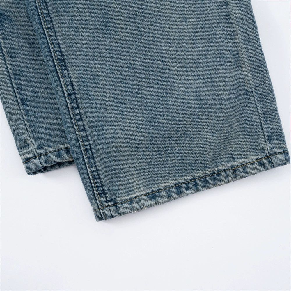 Jean Men's retro American simple straight washed jeans Size US 32 / EU 48 - 5 Thumbnail