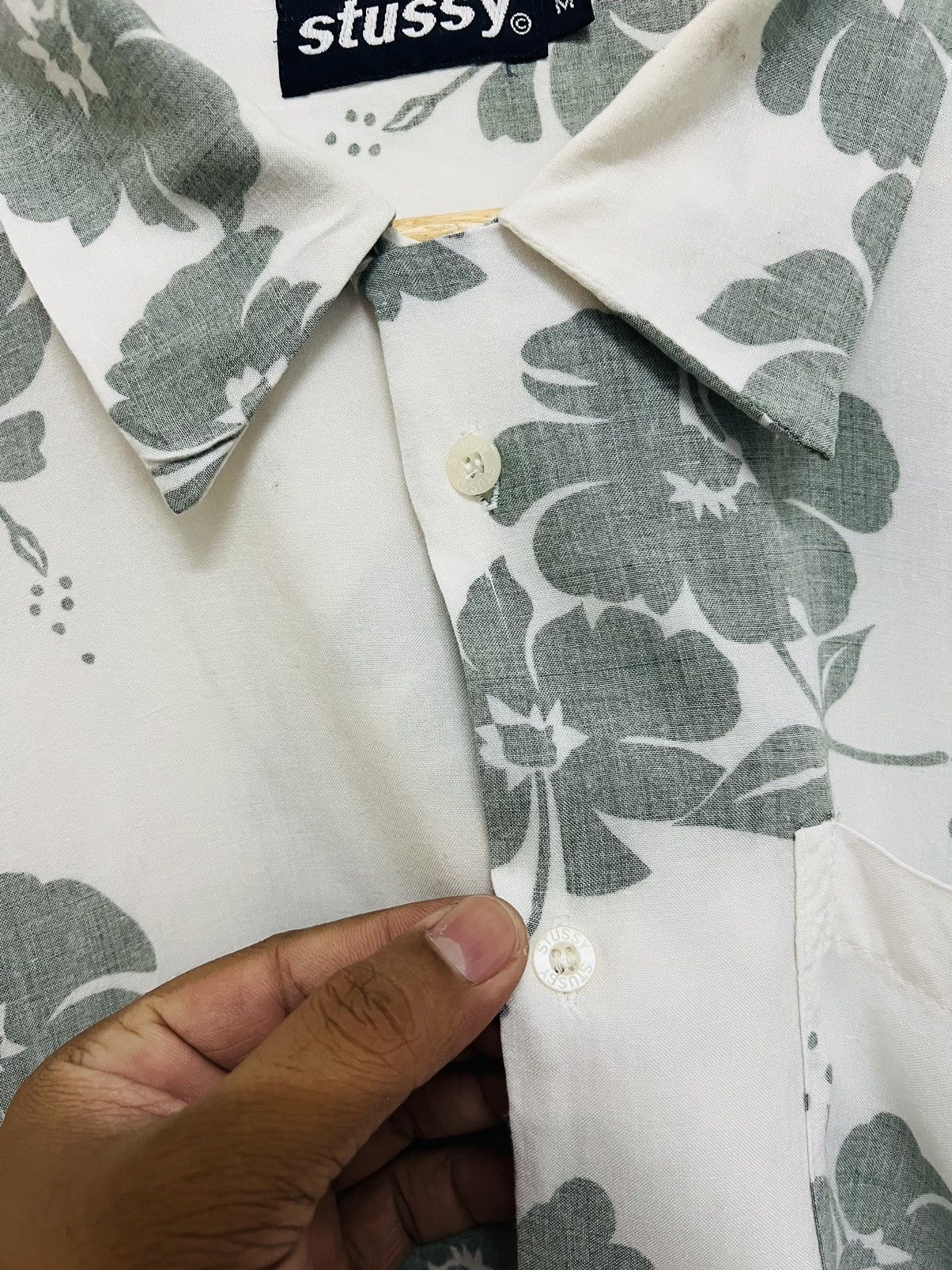 Stussy Vintage 1990s Stussy C Floral Hawaiian Camp Collar Shirt Size US M / EU 48-50 / 2 - 9 Thumbnail