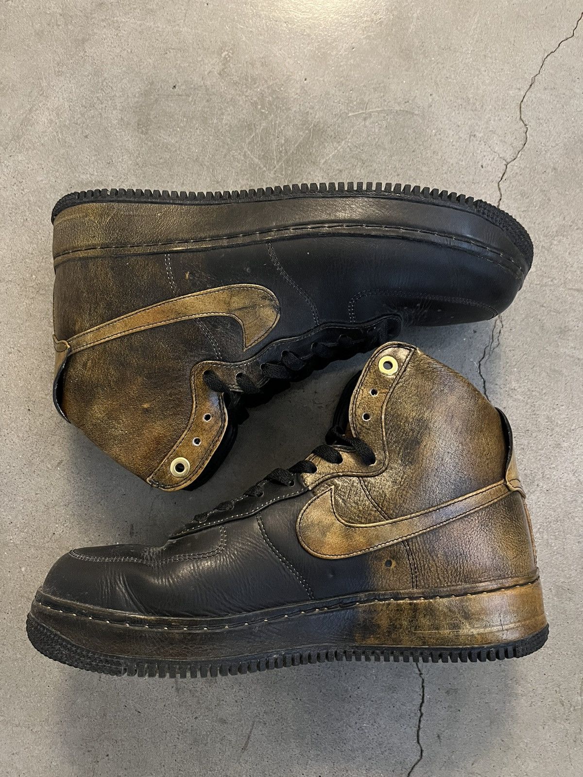 Nike × Pigalle Nike Pigalle Air Force 1 High Black Gold Size US 10 / EU 43 - 3 Thumbnail