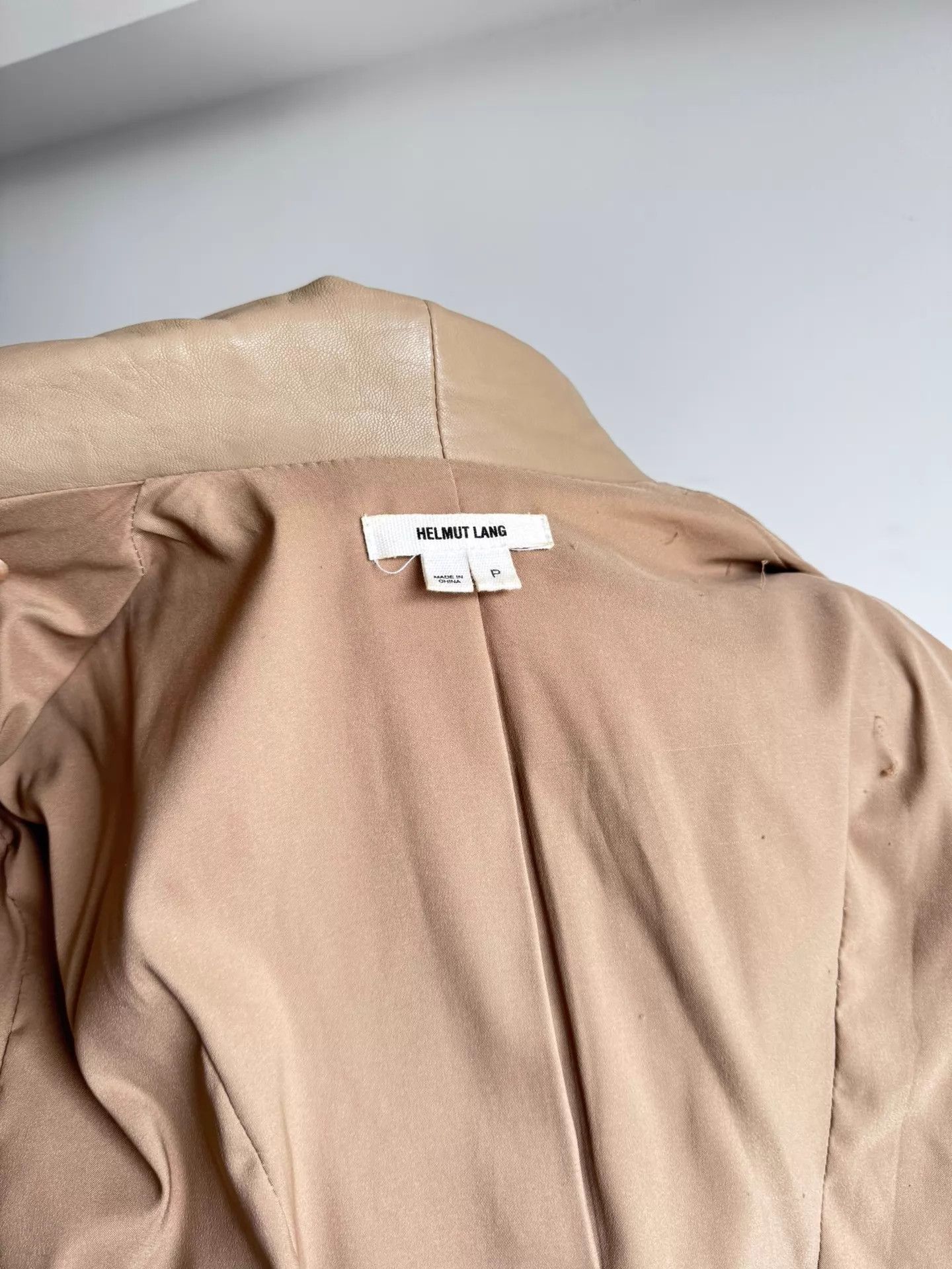 Helmut Lang Helmut Lang 2012AW Asymmetric Leather Jacket Size P Size ONE SIZE - 6 Thumbnail