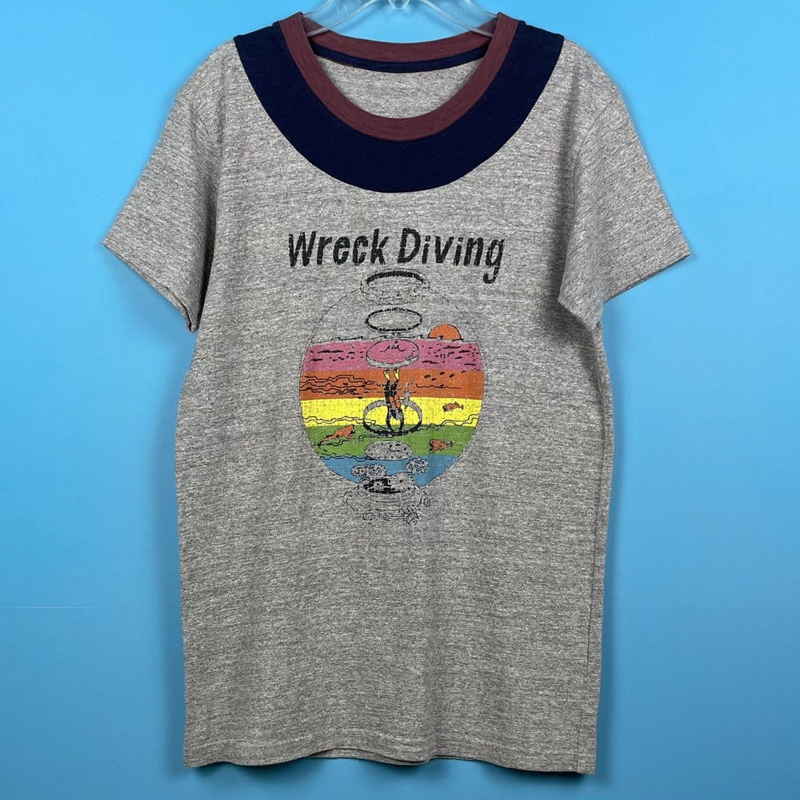 image of Kapital Wreck Diving T in Grey, Men's (Size Medium)
