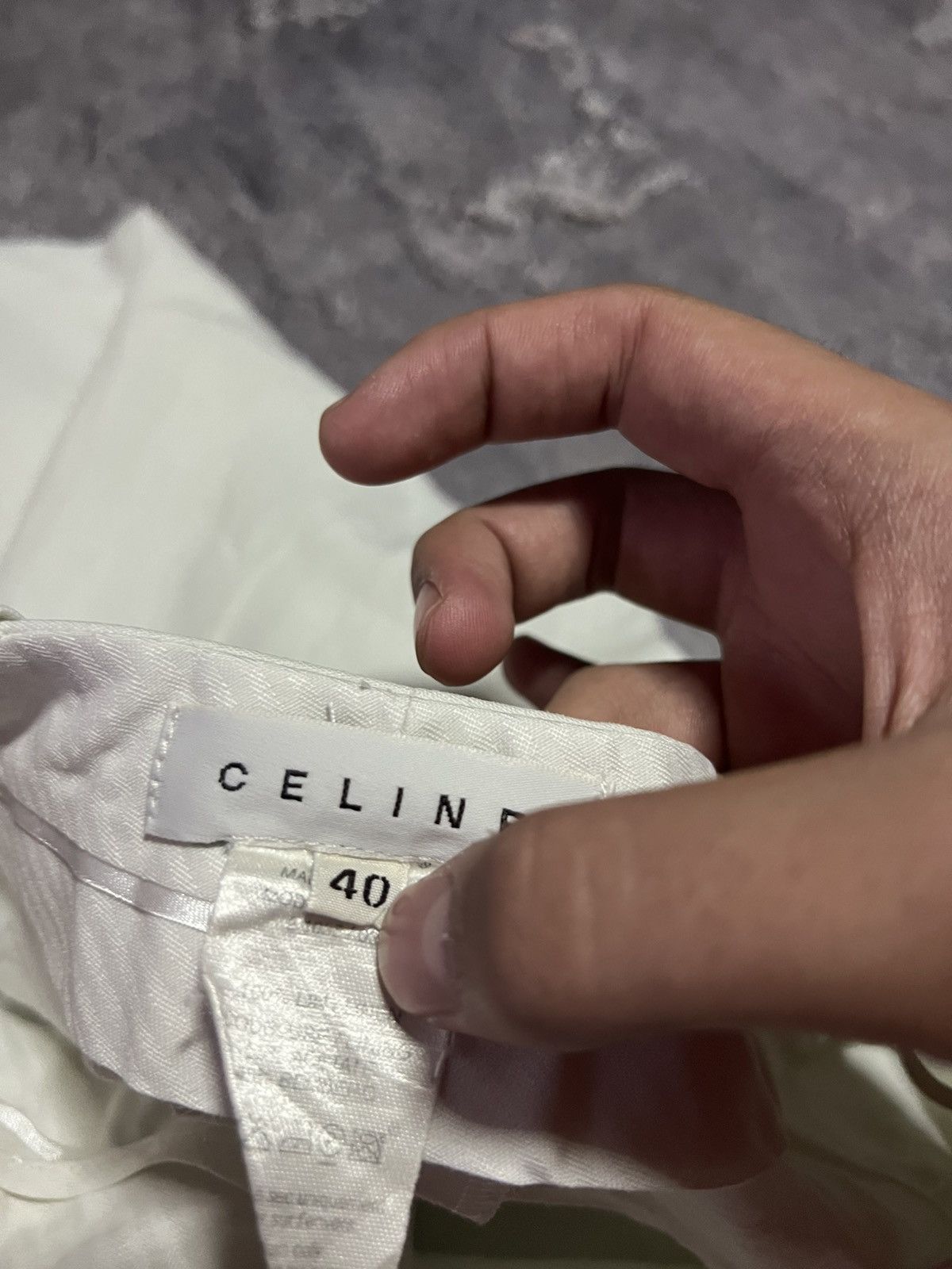 Celine Vintage 90s Celine Wide Fit Linen Trousers Pants Womens Size 28" / US 6 / IT 42 - 6 Thumbnail