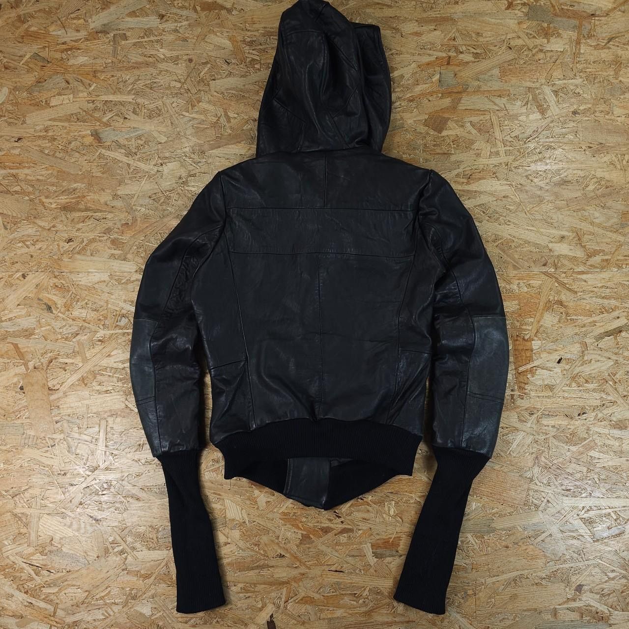 Japanese Brand × Vintage ASYMMETRICAL LEATHER BOMBER JACKET ARCHIVE AVANT GARDE M Size US M / EU 48-50 / 2 - 6 Thumbnail