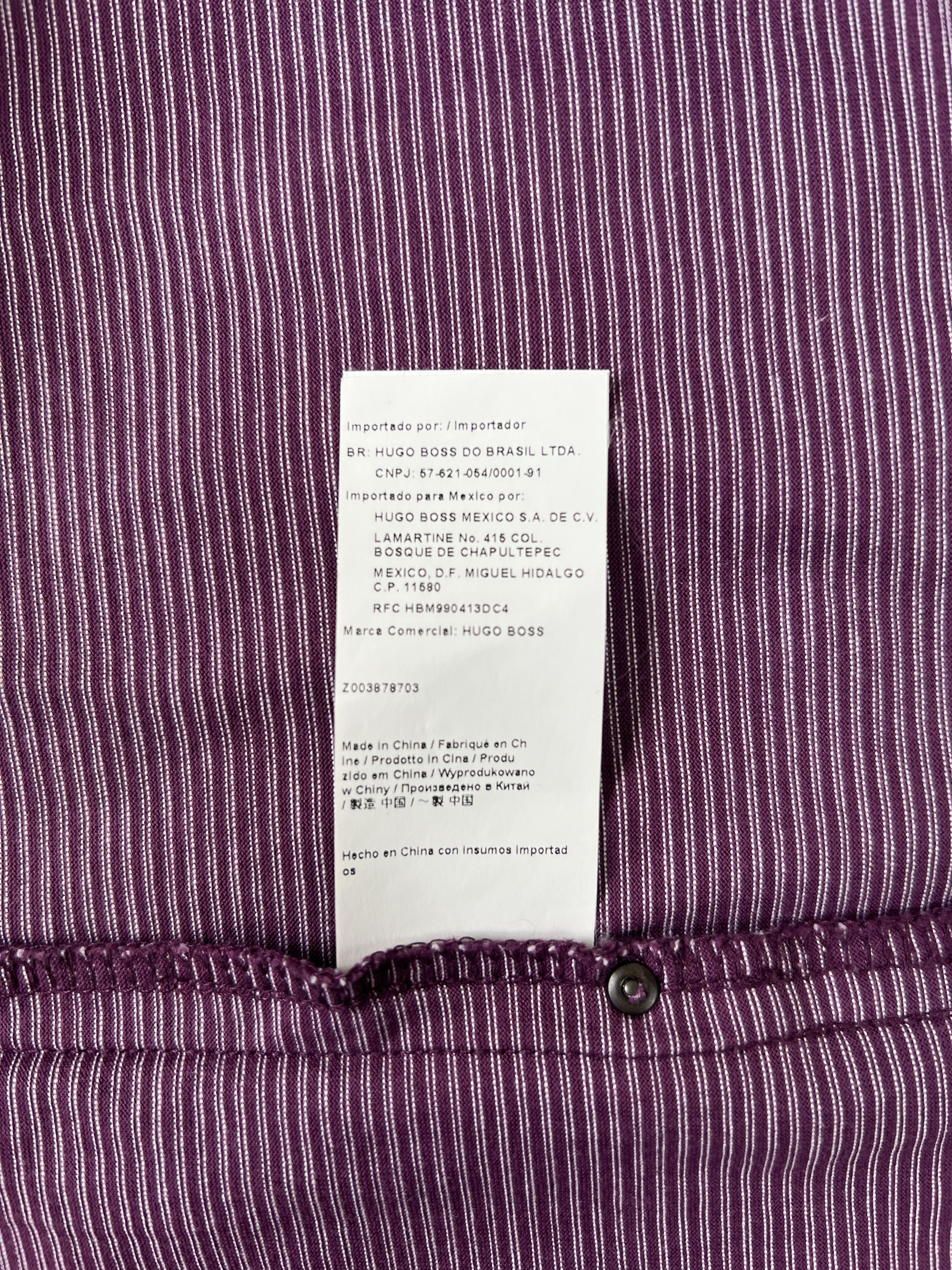 Hugo Boss Hugo Boss Purple Micro-Striped Polo Shirt – Size L Size US L / EU 52-54 / 3 - 18 Thumbnail