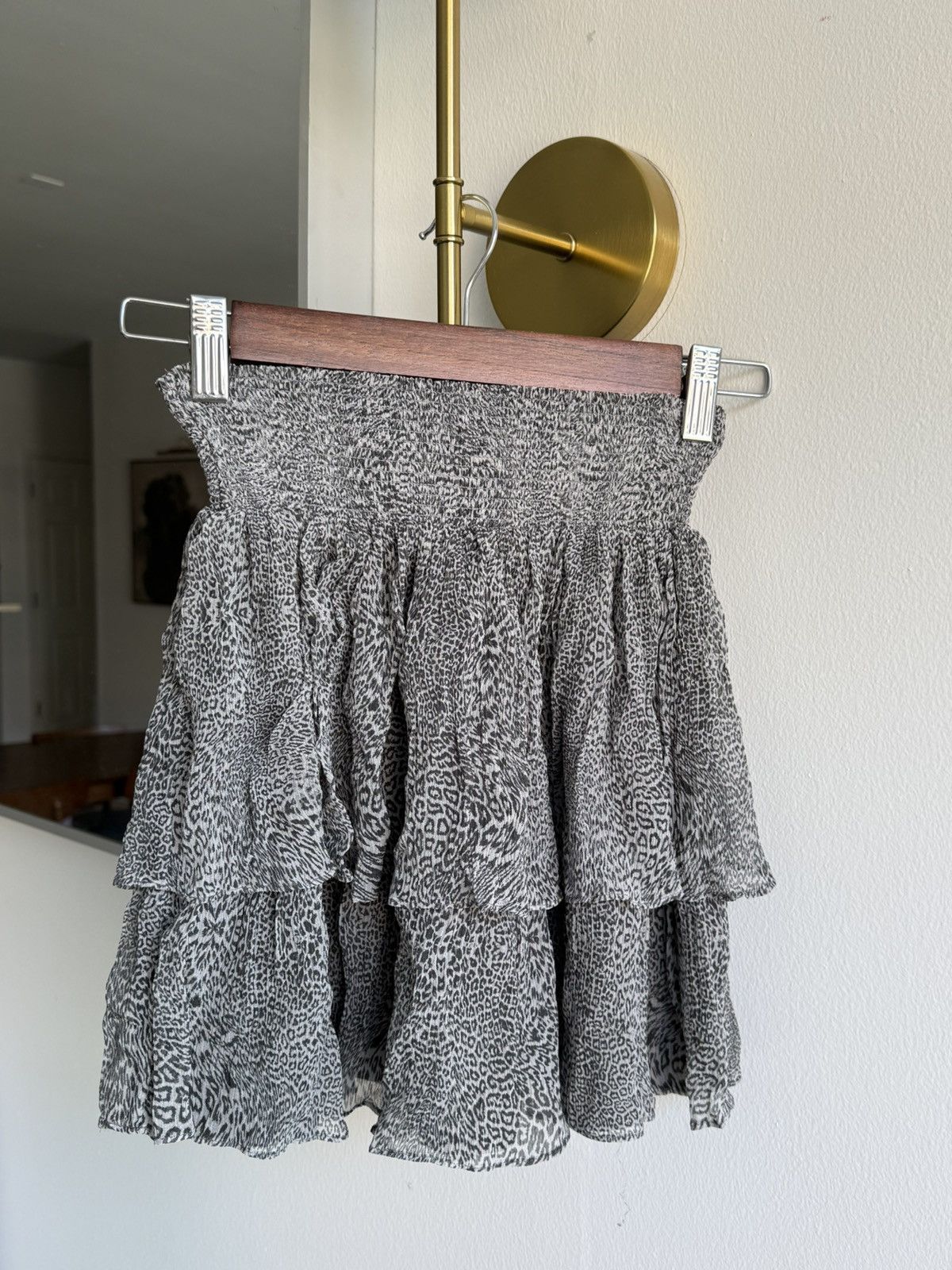 Ramy Brook Ruffled Cheetah Print Mini Skirt Size 24" / US 00 / IT 34 - 1 Thumbnail
