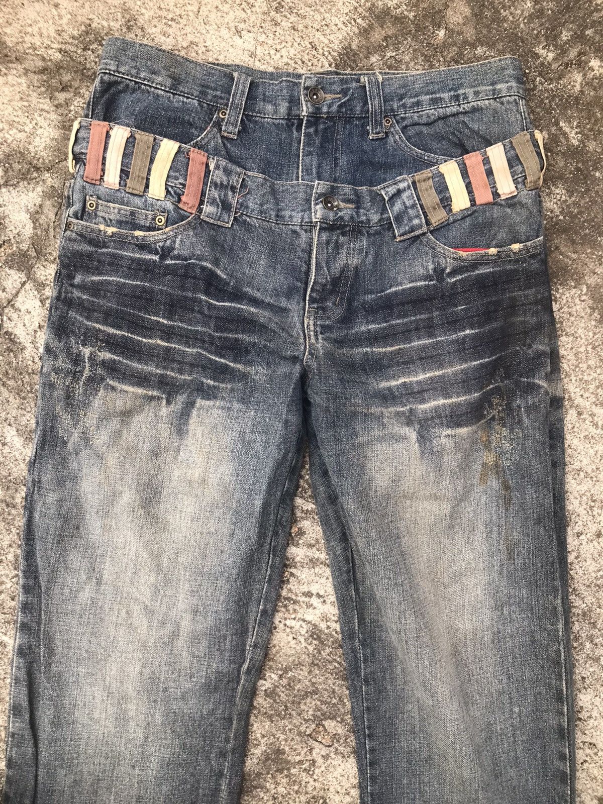 If Six Was Nine × Japanese Brand Browny Double Waisted Blue Washed Size US 33 - 4 Thumbnail