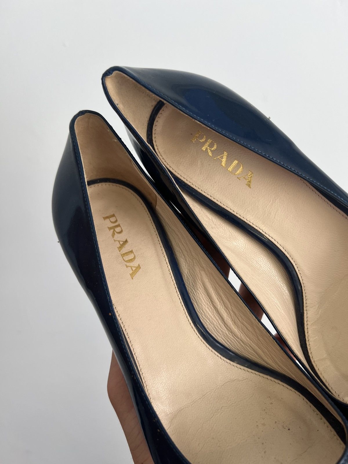 Prada Prada Blue Suede Kitten Heel Pumps Size US 8 / IT 38 - 3 Thumbnail