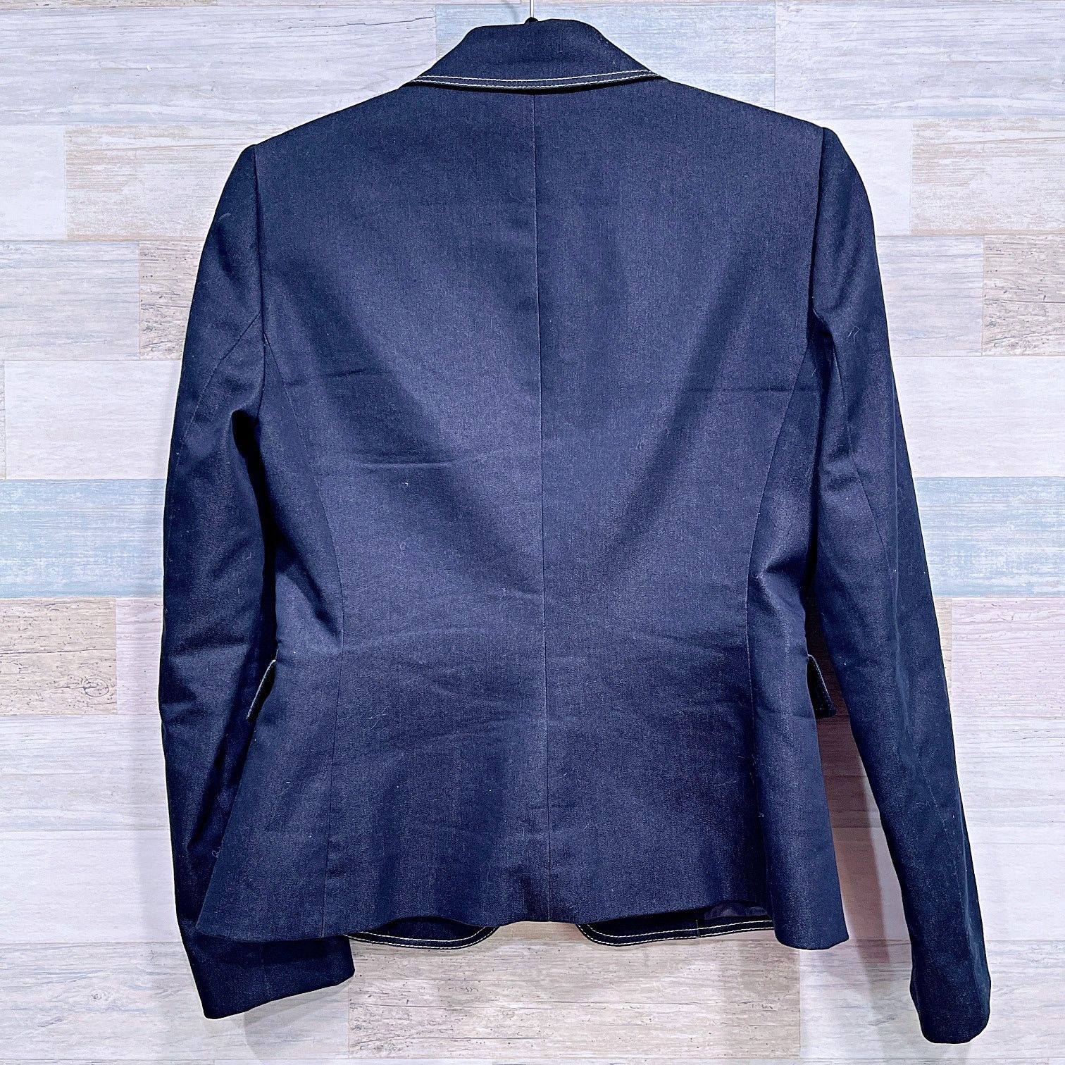 Other TAHARI Top Stitched Peak Collar Denim Blazer Blue Womens 2 Size XS / US 0-2 / IT 36-38 - 4 Thumbnail