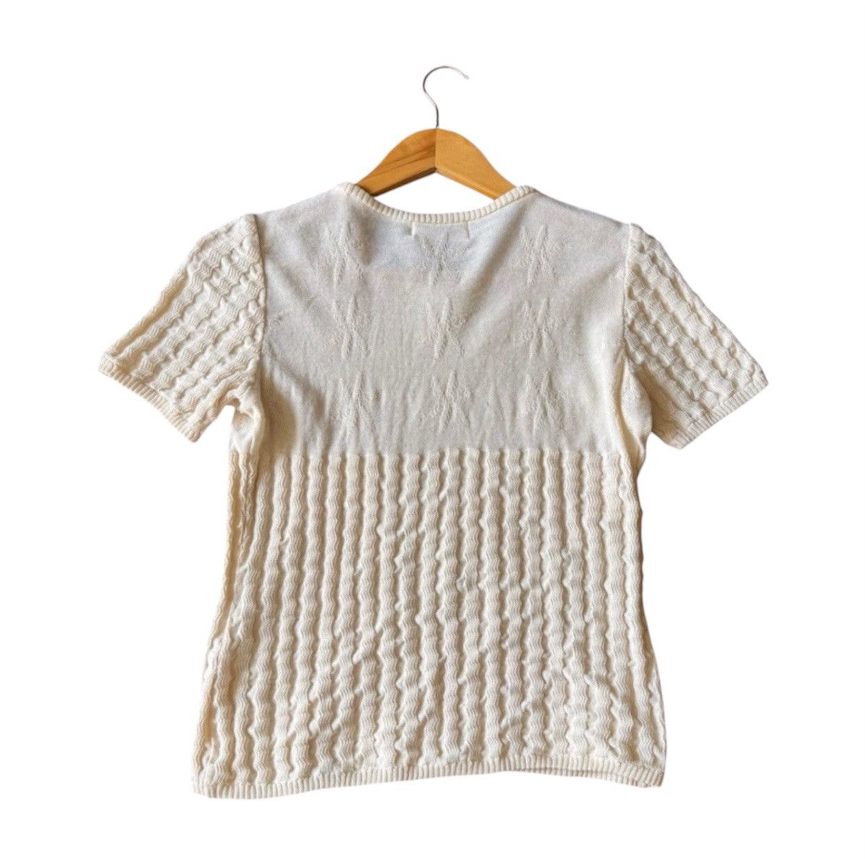 Yves Saint Laurent VINTAGE Yves Saint Laurent YSL Textured Cable Knit Short S/L Size S / US 4 / IT 40 - 2 Thumbnail