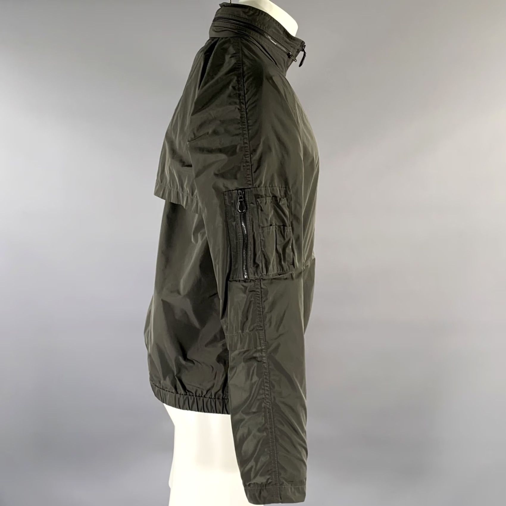 Alexander Wang ALEXANDER WANG Chest Size M Green Olive Shimmery Polyester Windbreaker Jacket Mens Size US M / EU 48-50 / 2 - 2 Thumbnail