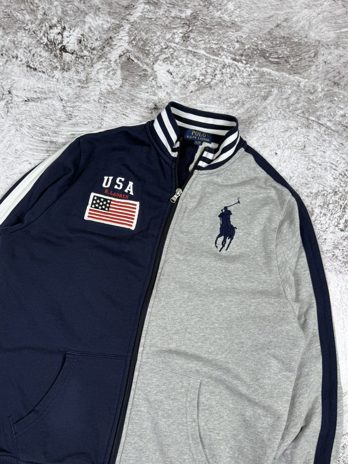 Polo Ralph Lauren × Ralph Lauren × Vintage Chief Keef Polo Ralph Lauren zip sweatshirt grey USA Size US M / EU 48-50 / 2 - 2 Thumbnail