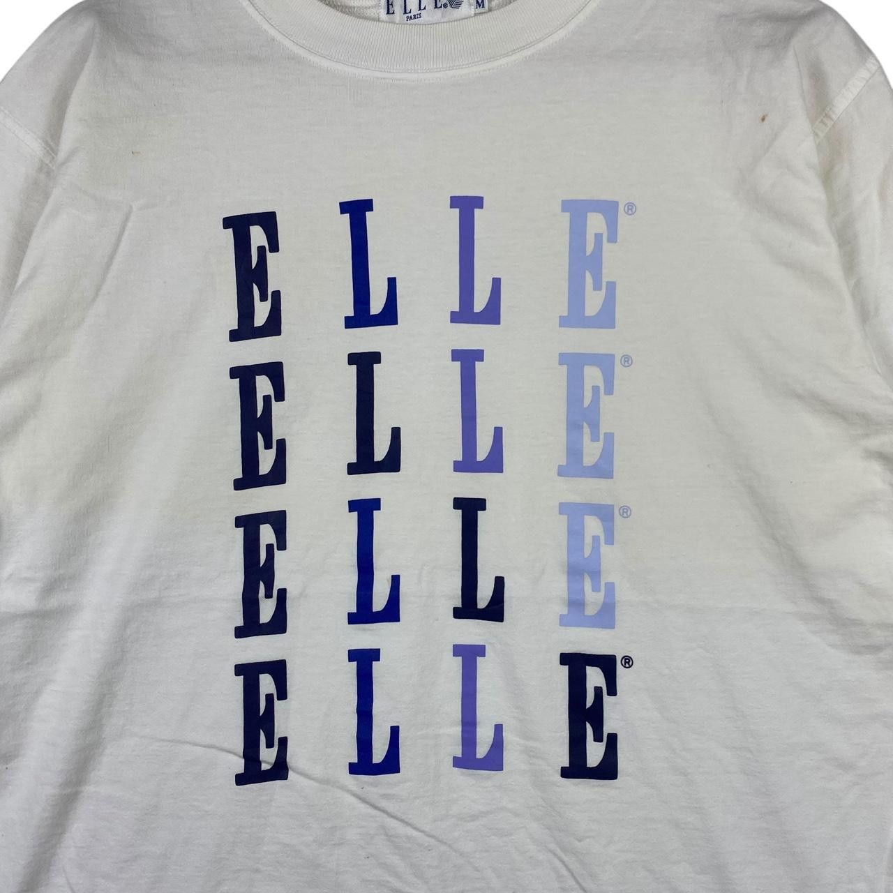 Vintage Vintage 90’ ELLE PARIS MAGAZINE Multiple Logo Tee Shirt Top Size M / US 6-8 / IT 42-44 - 3 Thumbnail