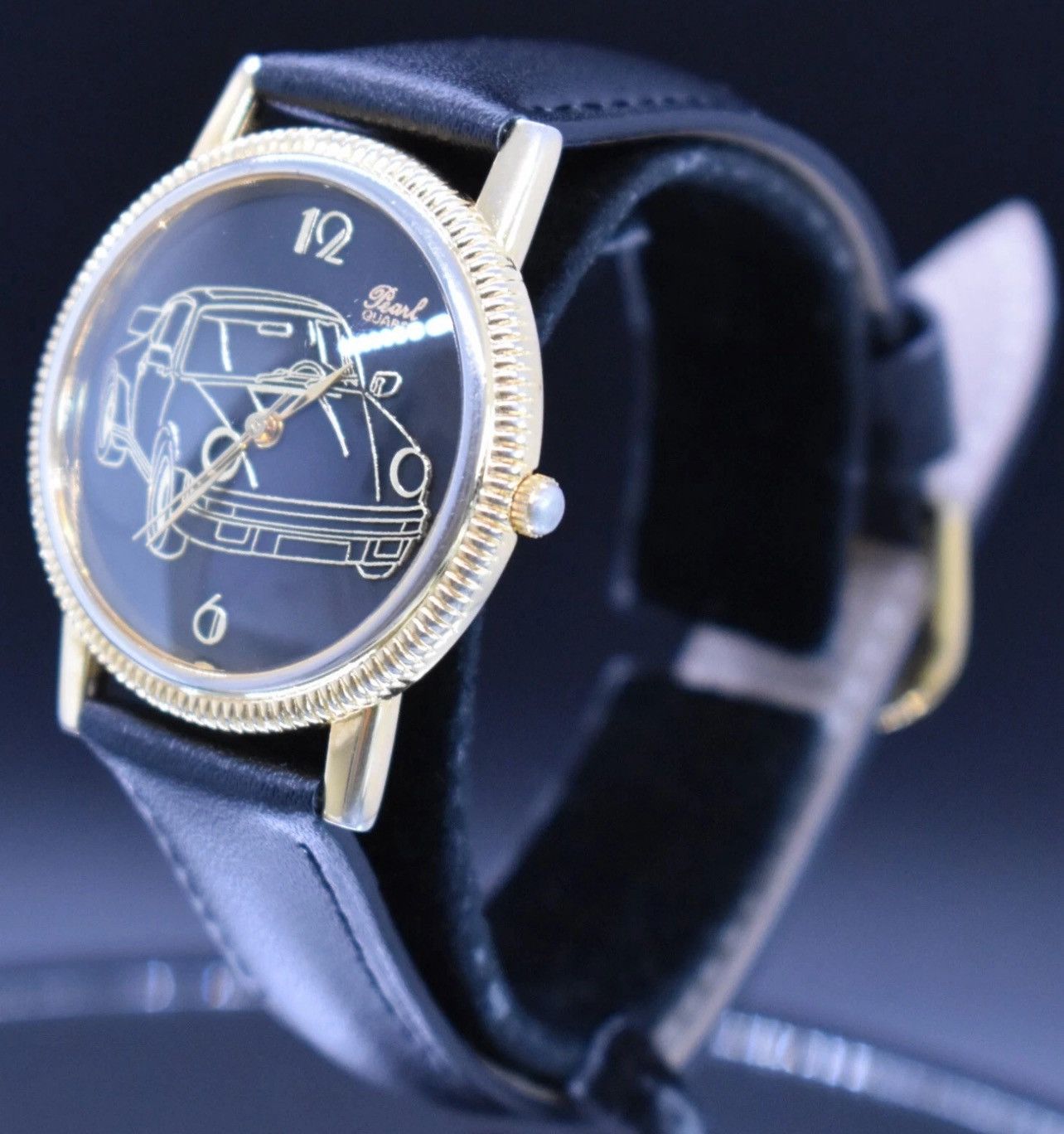 Vintage Vintage PEARL PORSCHE 911 Carrera Watch Gold 80s Leather Size ONE SIZE - 3 Thumbnail