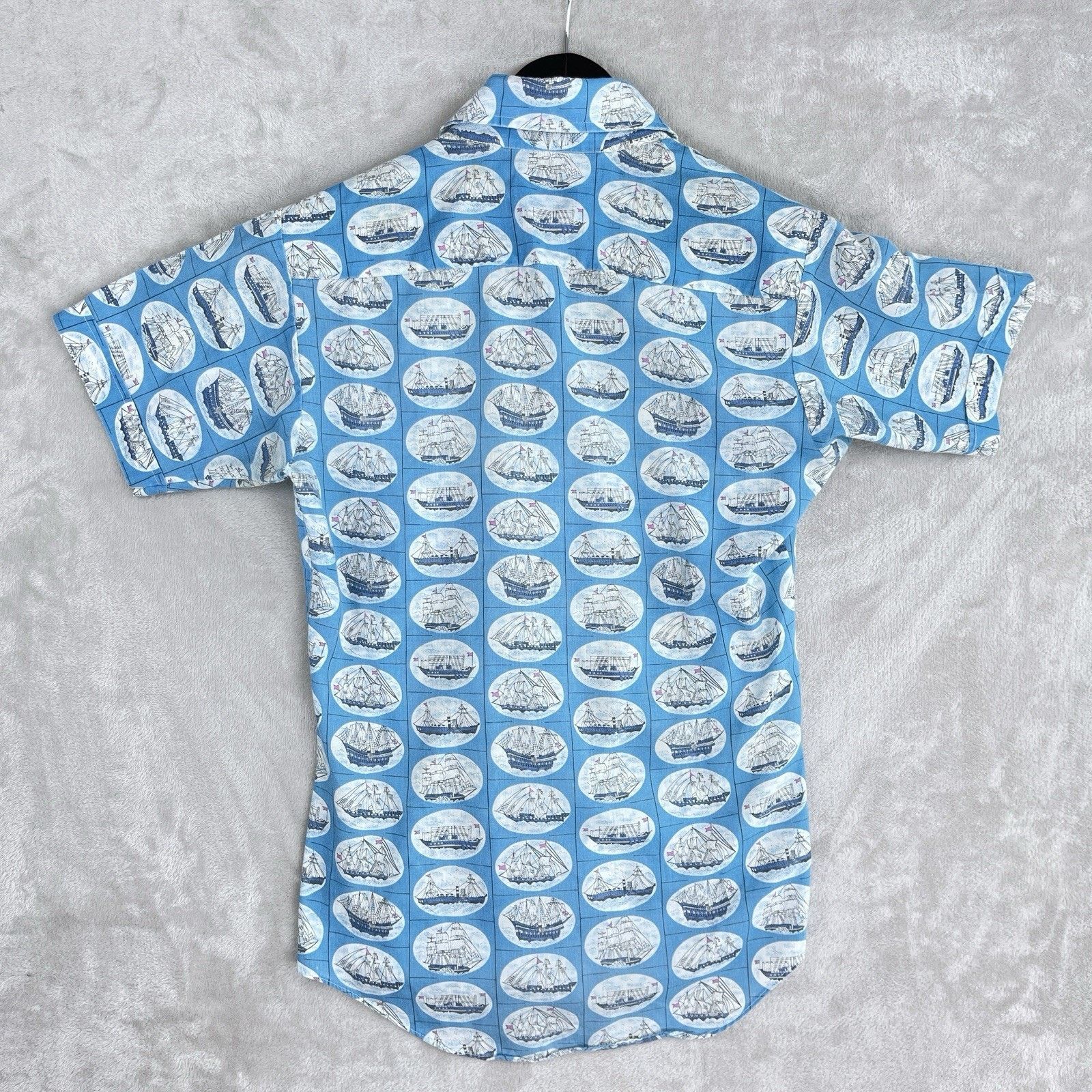 Other Vintage 70s Keynote By Model Shirt Ship AOP Dagger Collar Size US S / EU 44-46 / 1 - 3 Thumbnail