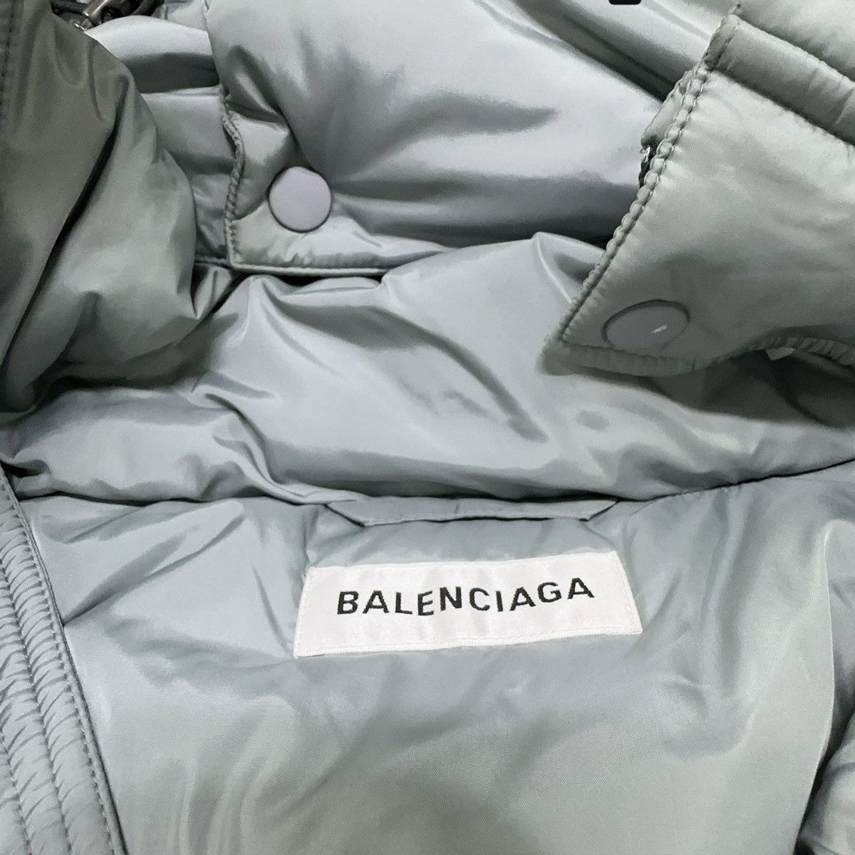 Balenciaga 2019 Swing Puffer Jacket Gray Size XXS / US 00 / IT 34 - 6 Thumbnail