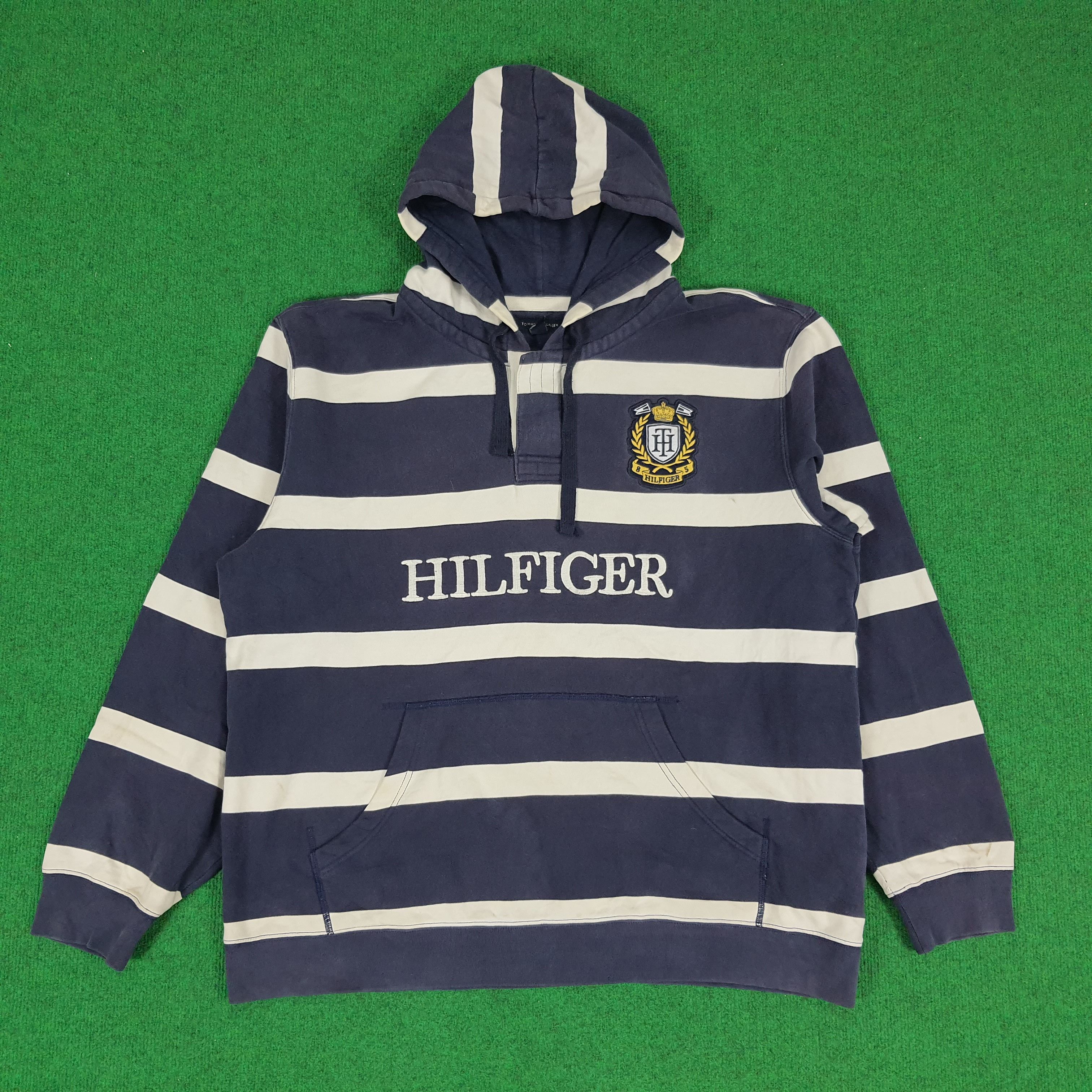 Tommy Hilfiger Vintage Tommy Hilfiger Striped Hoodies Size US XL / EU 56 / 4 - 1 Thumbnail