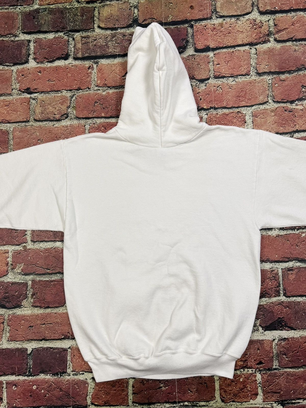 Jerzees Vintage 80s 90s Jerzees White Hoodie Blank Sweatshirt USA Size US XL / EU 56 / 4 - 4 Thumbnail