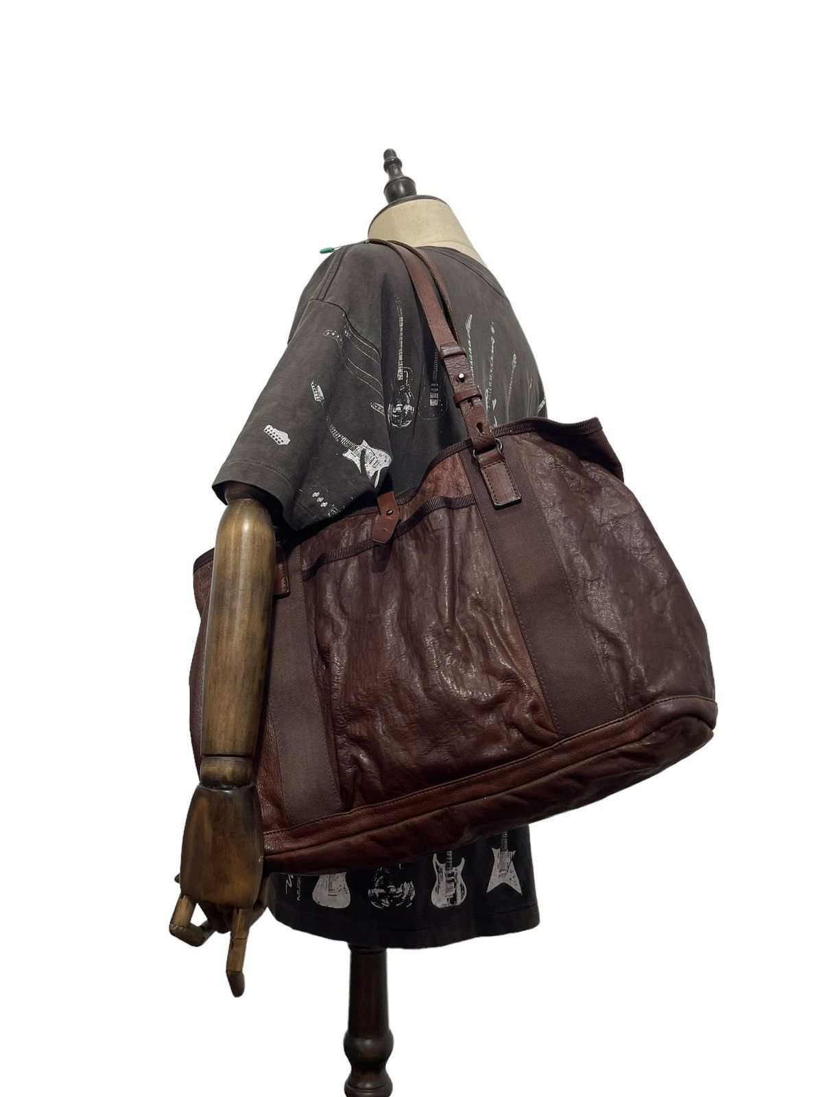 Japanese Brand Full Leather Patina Never Fade Tote Shoulder Bag 3🟩 Size ONE SIZE - 2 Thumbnail