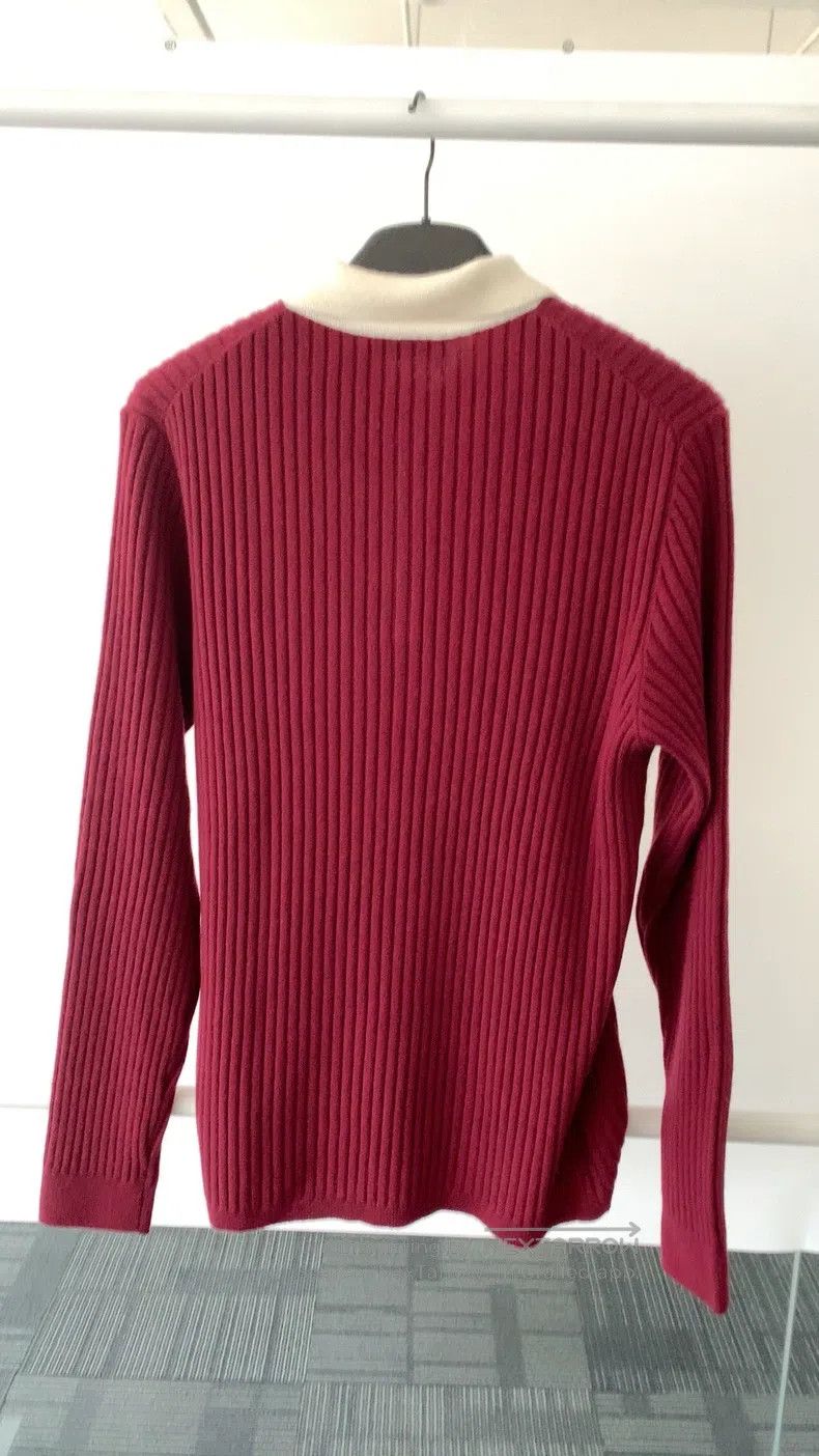 Miu Miu Miu Miu 42 Spring wine red knitted polo cashmere sweater Size L / US 10 / IT 46 - 2 Thumbnail