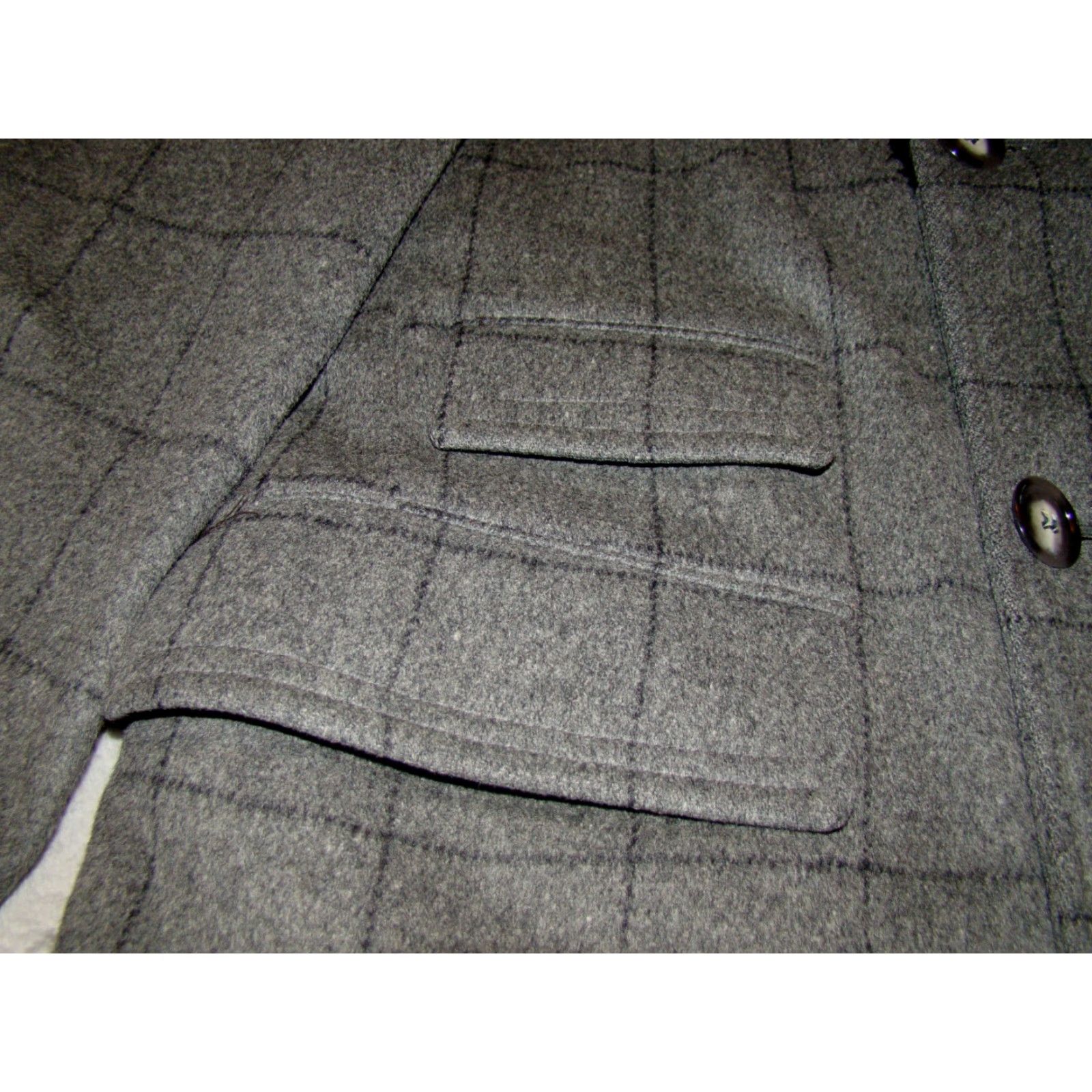JW Anderson Vtg Anderson Little Mens Coat Wool Faux Fur Double Breasted Gray Trench Coat 42 Reg Long Window Pane Wool Men Mens Size 42 Winter Fall Size US XS / EU 42 / 0 - 3 Thumbnail