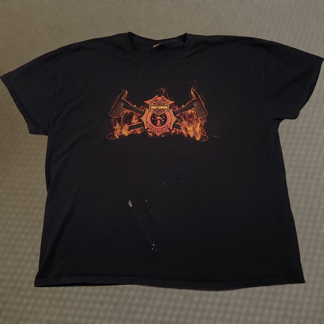 Harley Davidson Harley-Davidson World Oklahoma City Shirt Mens 4XL Black Firefighter Grunge Rip T-Shirt Size US XXL / EU 58 / 5 - 1 Thumbnail