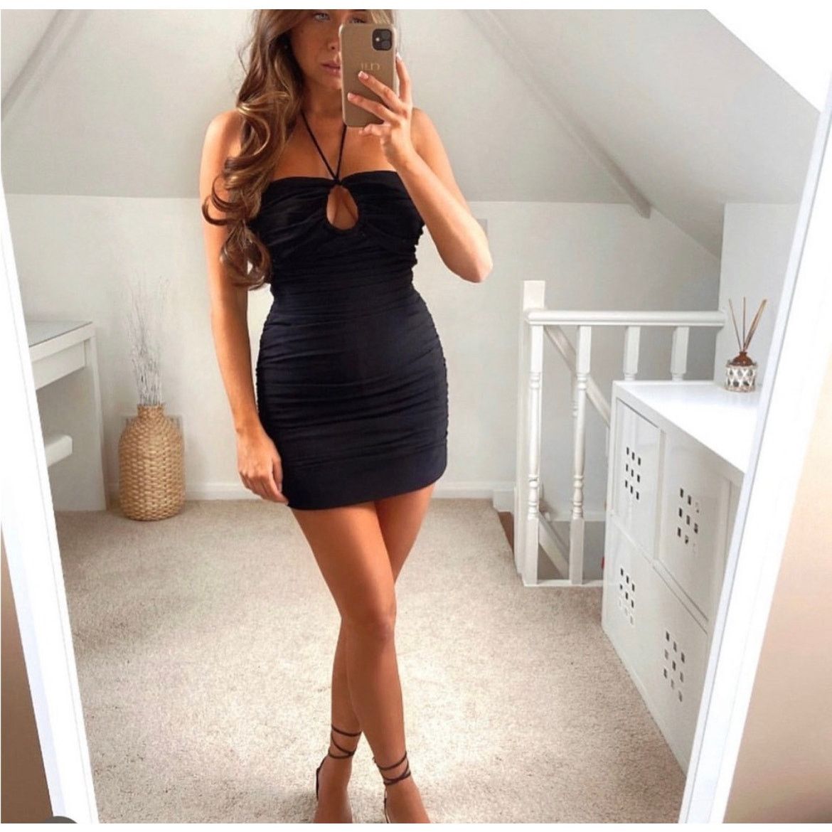 Zara ZARA BLOGGER FAVORITE DRAPED MINI DRESS BLACK Size XS / US 0-2 / IT 36-38 - 3 Thumbnail
