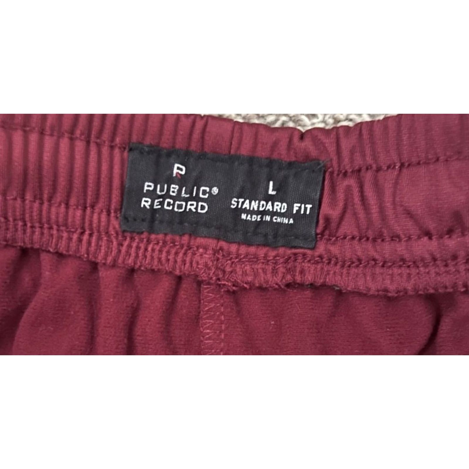 Vintage Public Rec Jogger Mens L Red Record Joggers Men Burgundy Standard Fit Striped Drawstring Size US 33 - 5 Thumbnail