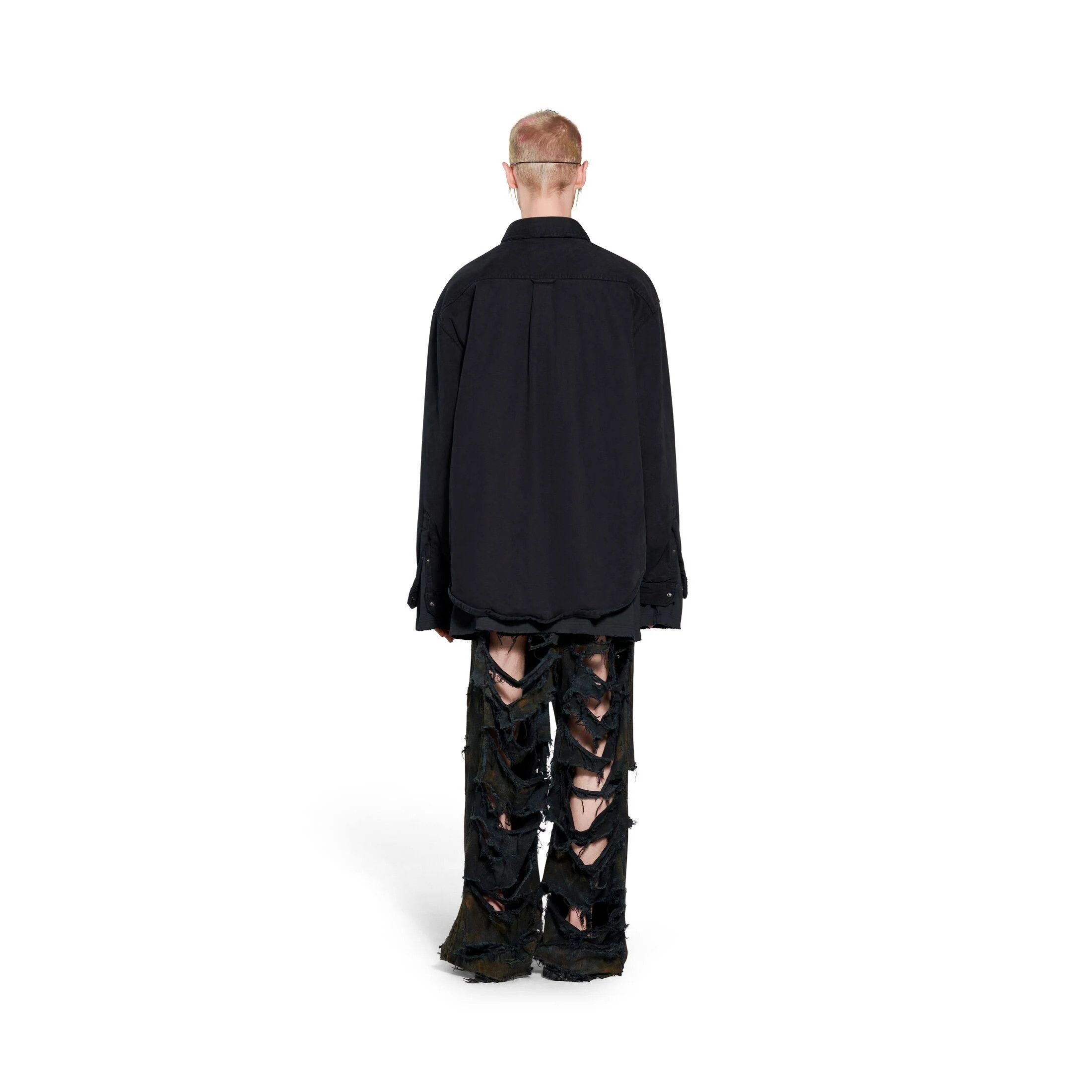 Balenciaga o1bcso1str1024 Padded Shirt Large Fit in Black Size US XL / EU 56 / 4 - 4 Thumbnail