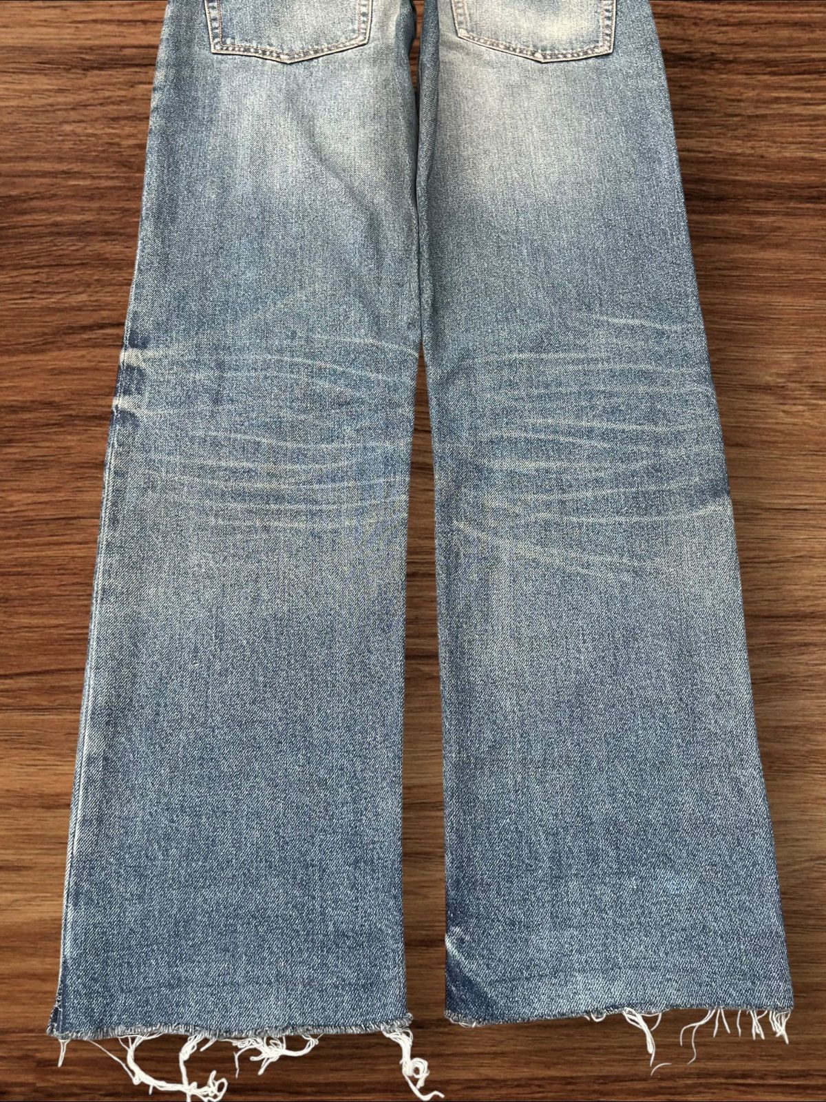 Japanese Brand Vintage Japanese Brand GU Distress Frayed Leg Blue Wash Jean Size US 32 / EU 48 - 8 Thumbnail