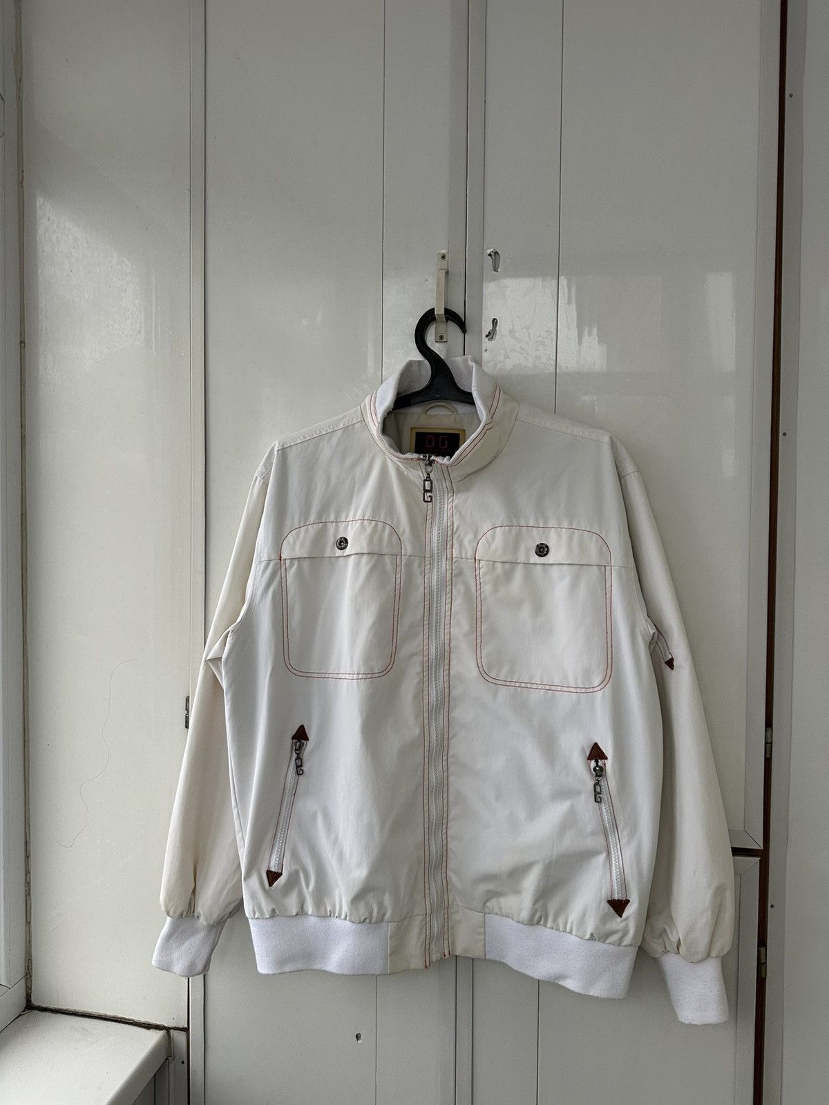 Dolce & Gabbana × Vintage Vintage Dolce Gabbana Nylon White Jacket Y2K Fit Size US L / EU 52-54 / 3 - 2 Thumbnail