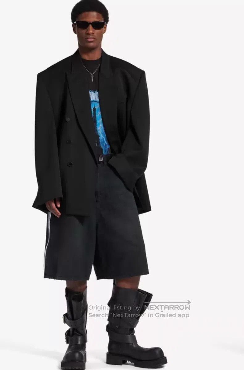 Balenciaga Balenciaga Black Japanese twill fabric denim shorts Size US 28 / EU 44 - 8 Thumbnail